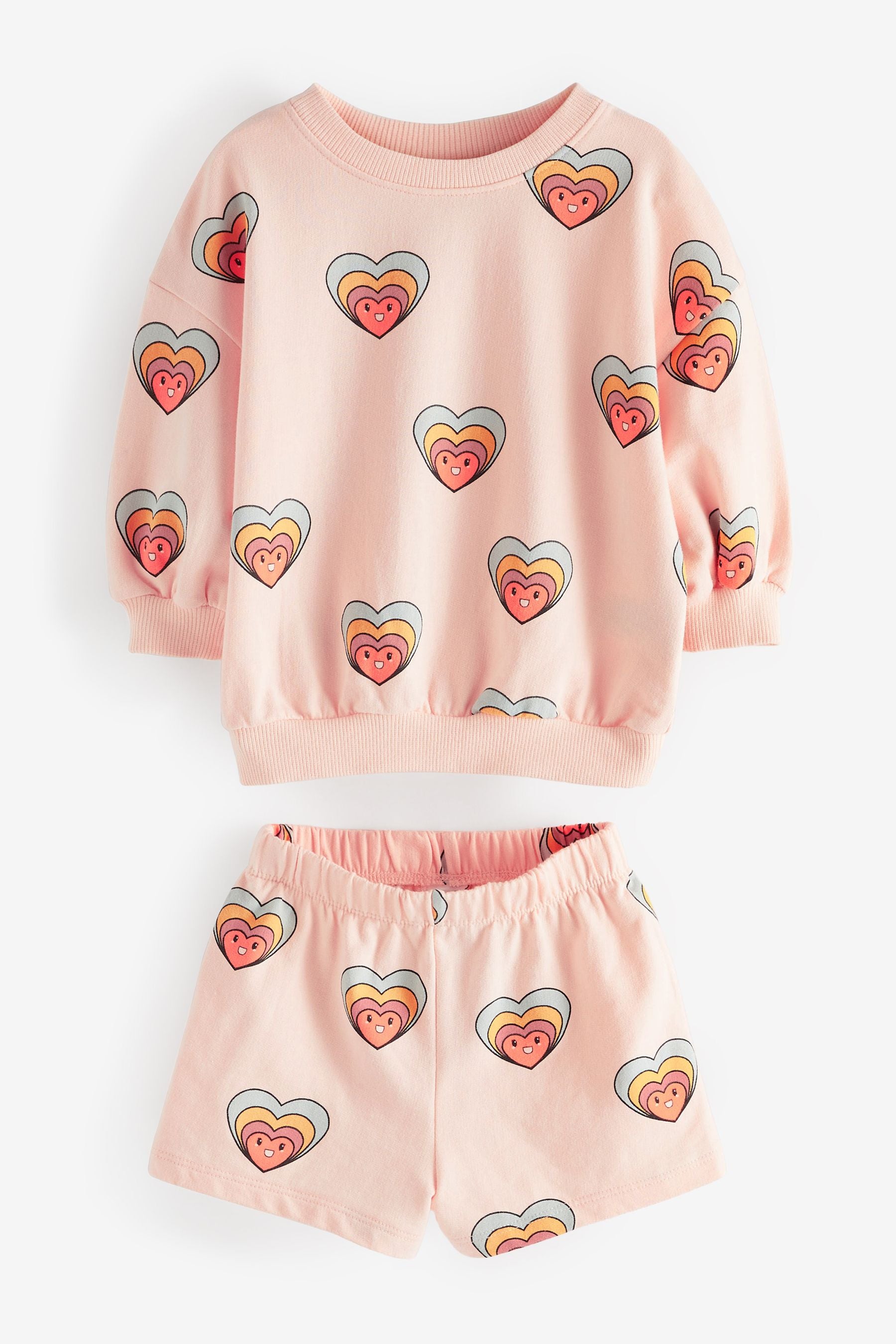 Pink Hearts Sweater and Shorts Set (3mths-7yrs)