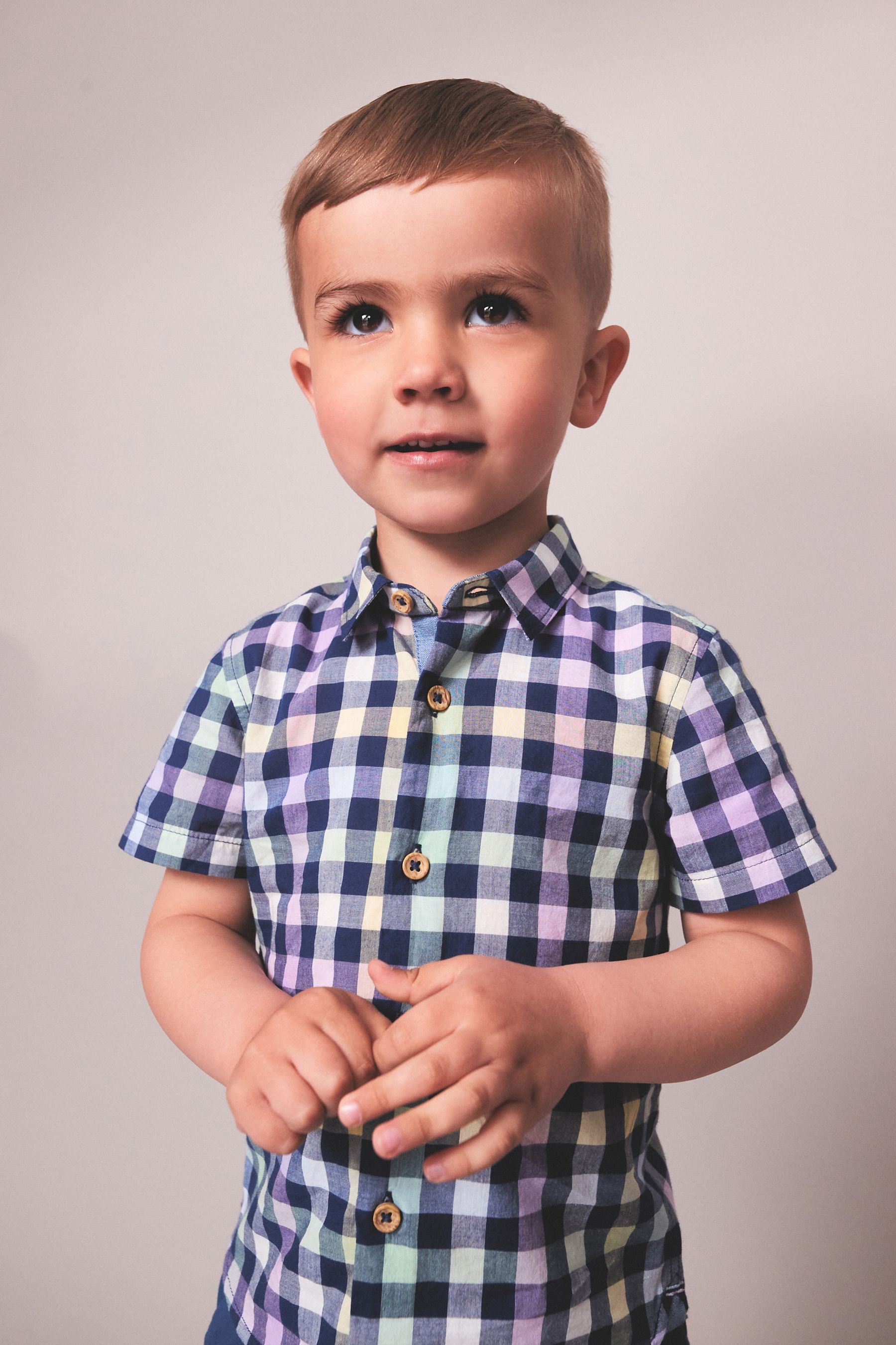 Navy Gingham Check Shirt (3mths-7yrs)