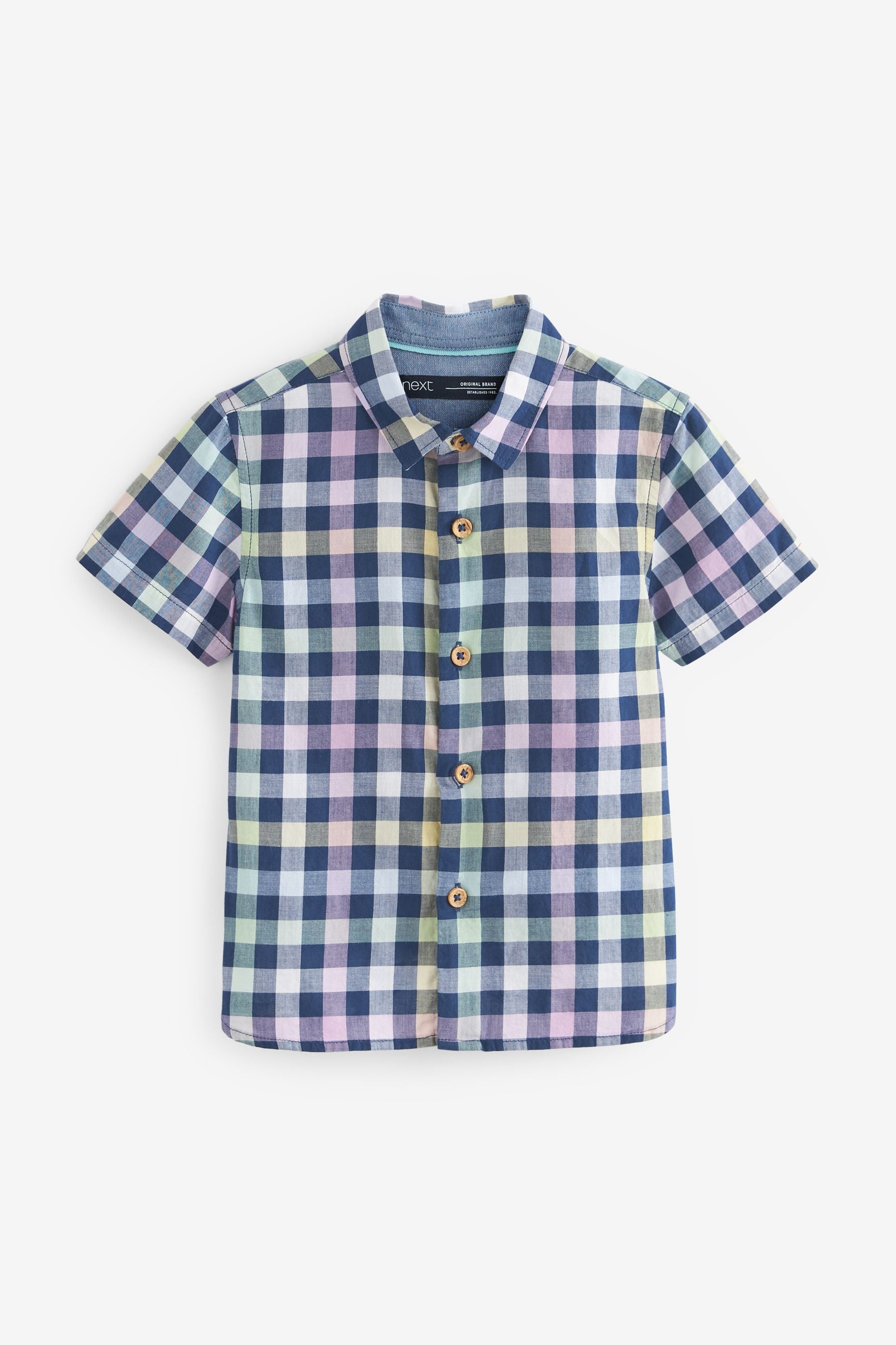 Navy Gingham Check Shirt (3mths-7yrs)