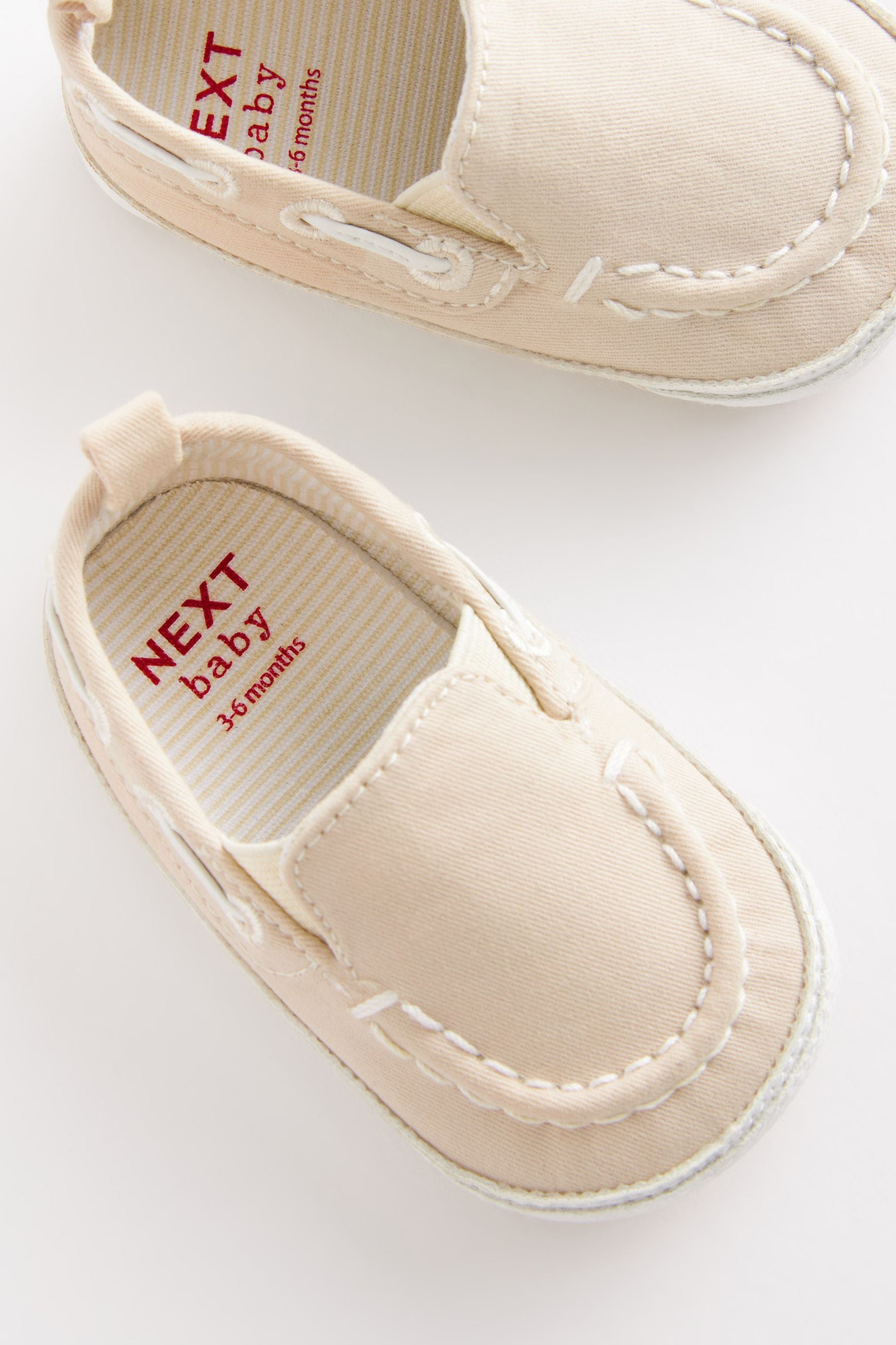 Stone Natural Baby Pram Slip-On Boat Shoes (0-24mths)