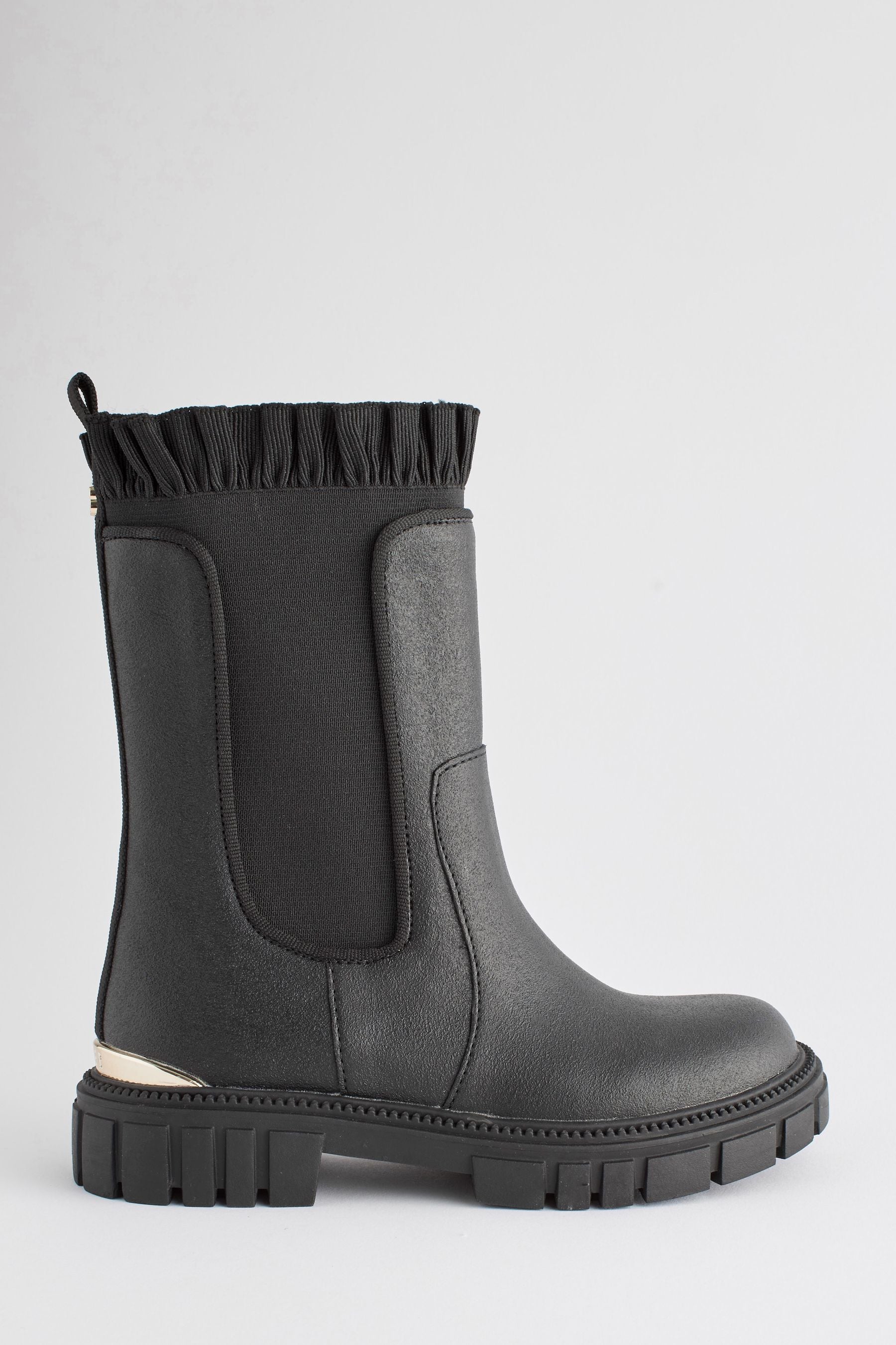 Black Baker by Ted Baker	Girls Tall Frilled Boots