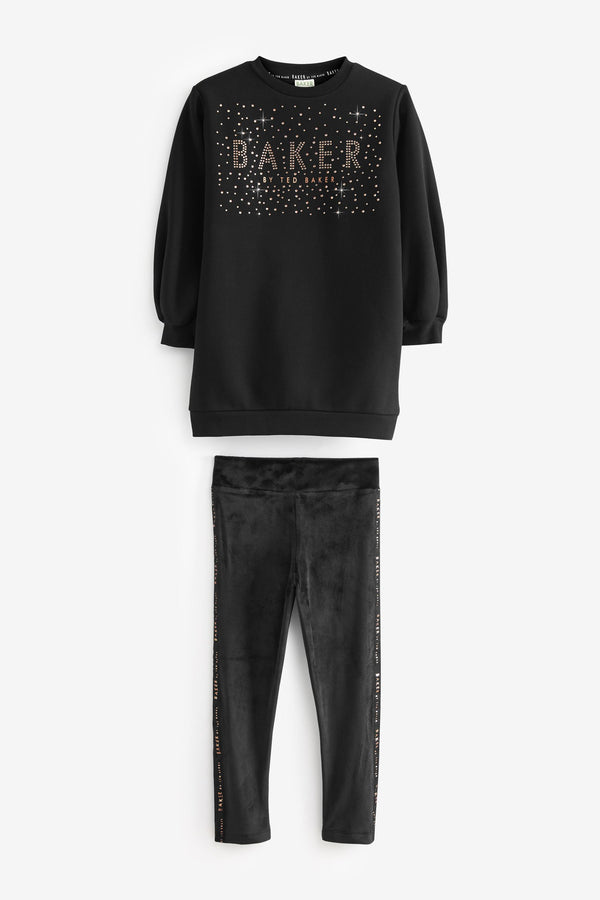 Black Baker by Ted Baker Black Legging and Sparkle Sweater Set