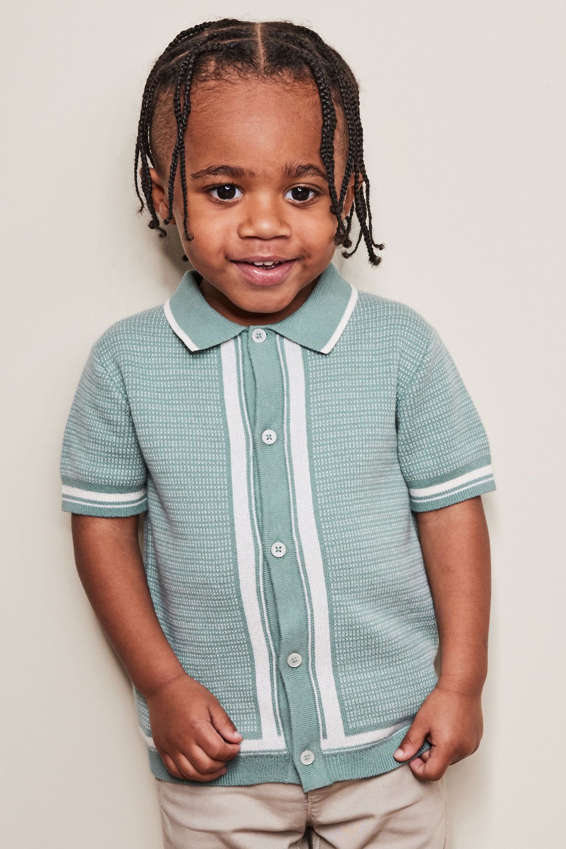 Minerals Knitted Button Through Polo Shirt (3mths-7yrs)