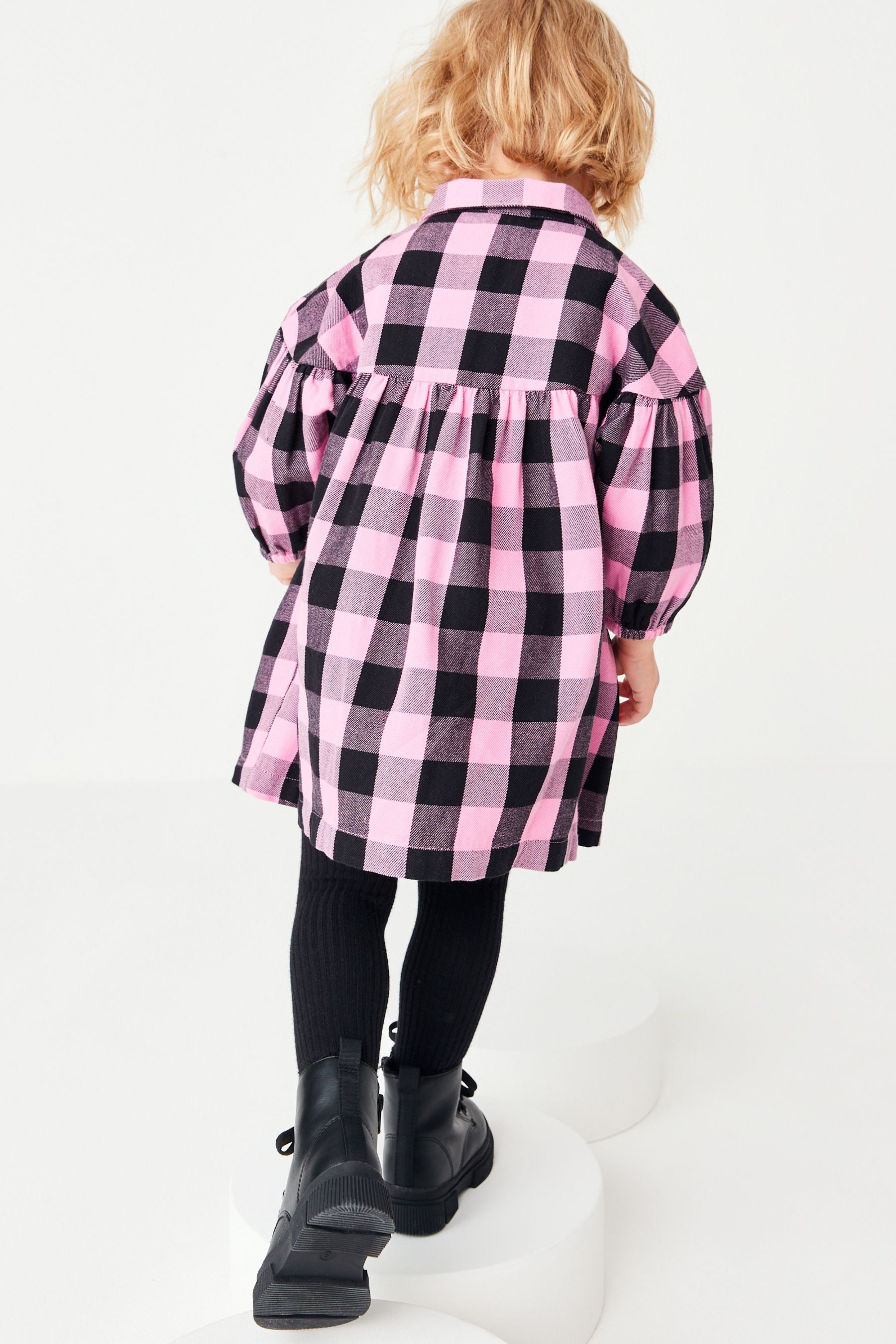 Pink Gingham Cotton Shirt Dress (3mths-8yrs)