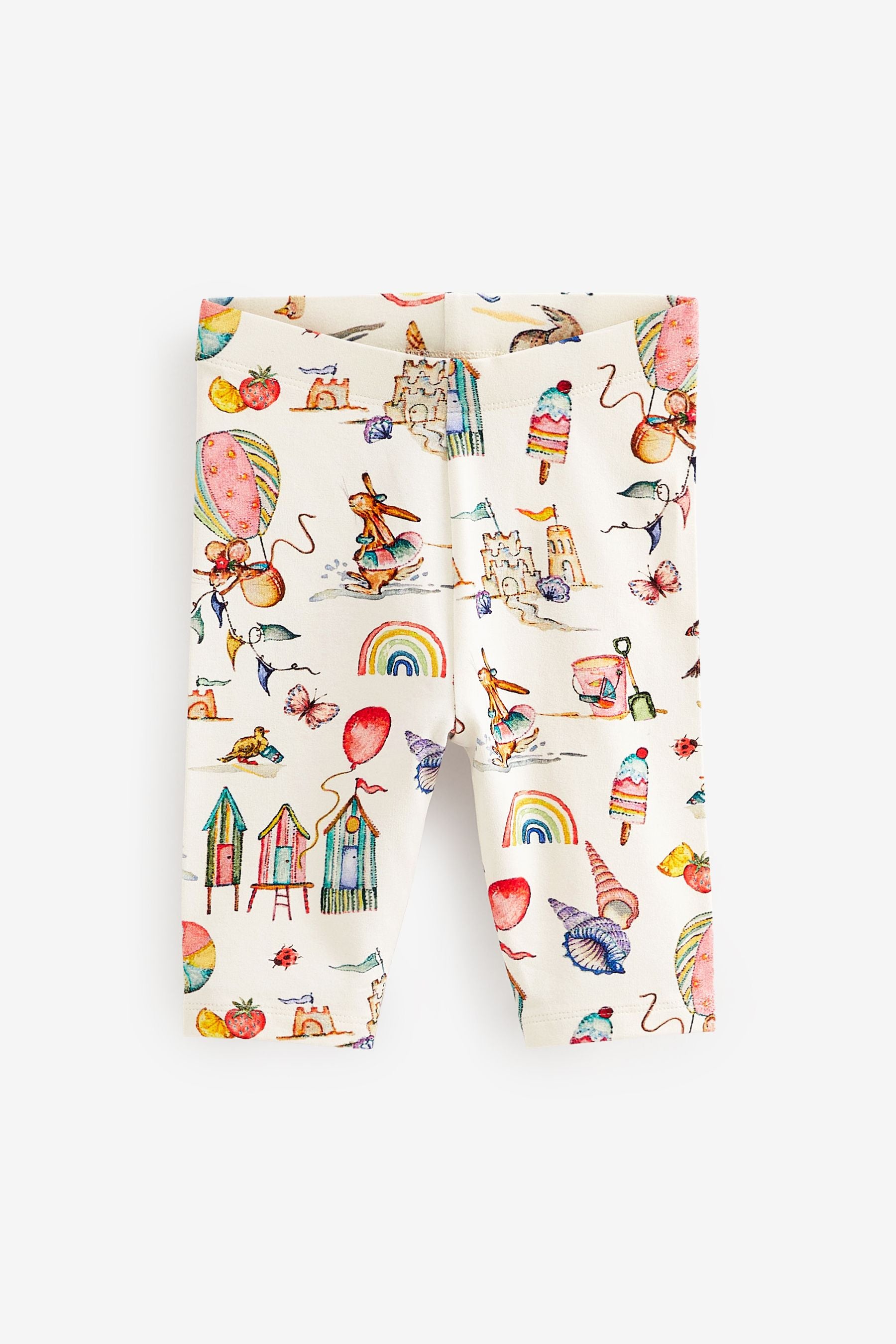 Cream Bunny Holiday Printed Cropped Leggings (3mths-7yrs)