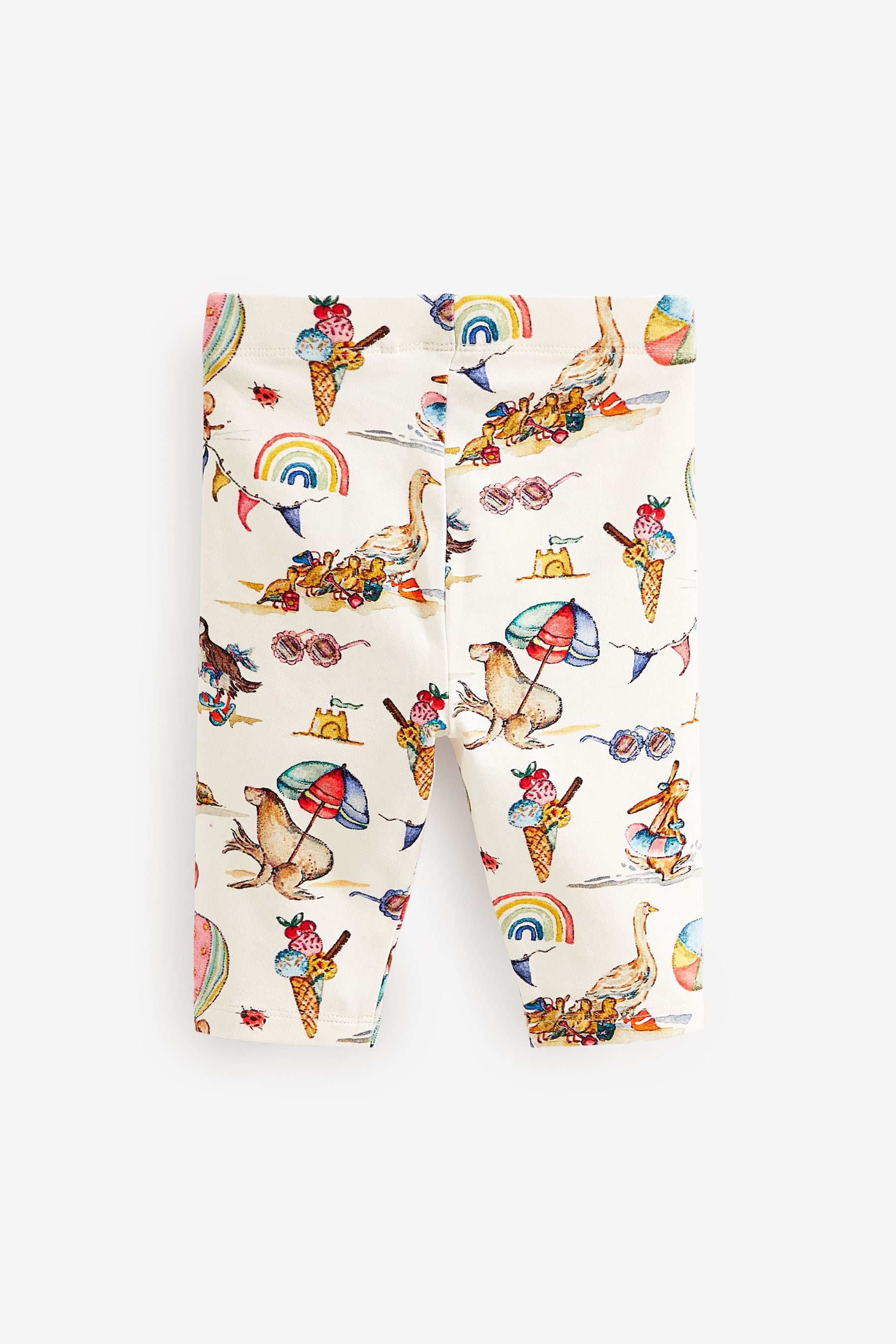 Cream Bunny Holiday Printed Cropped Leggings (3mths-7yrs)