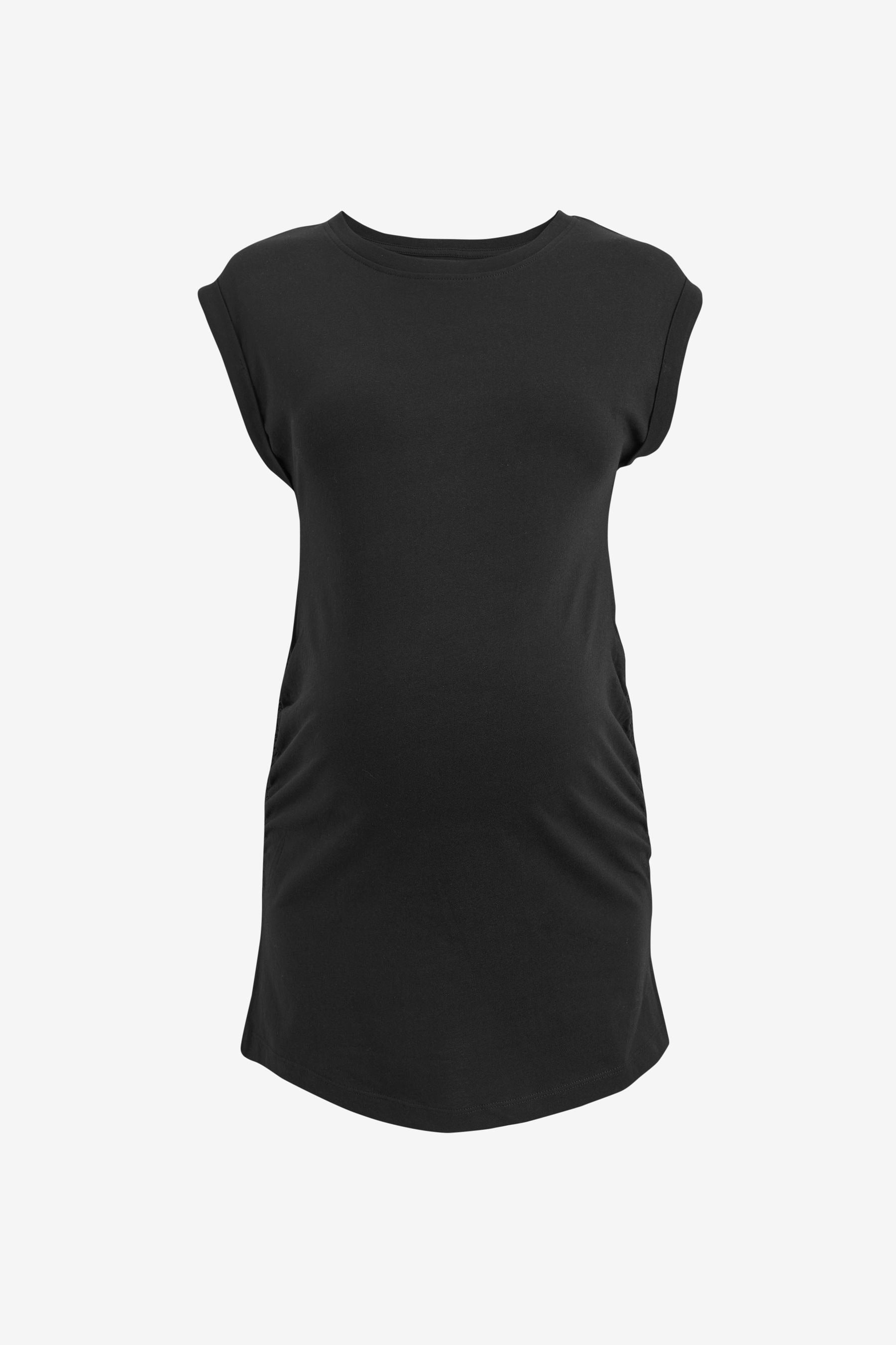 Black Maternity Ruched Side T-Shirt