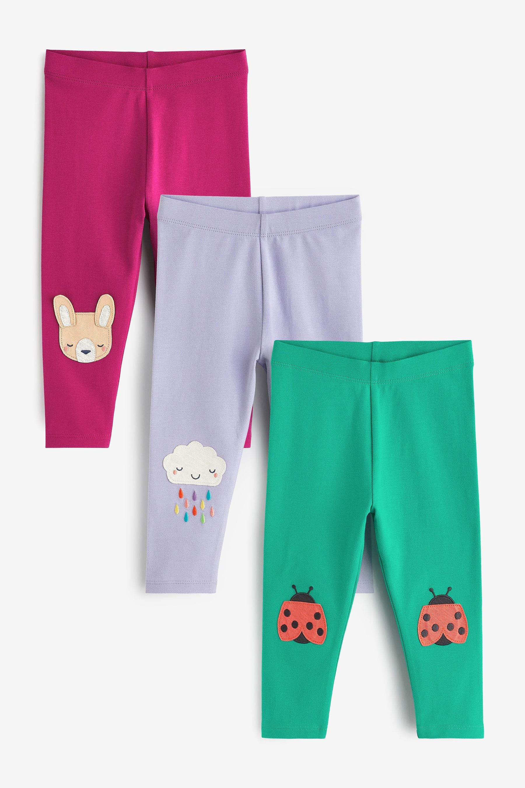 Multi 3 Pack Jersey Leggings (3mths-7yrs)