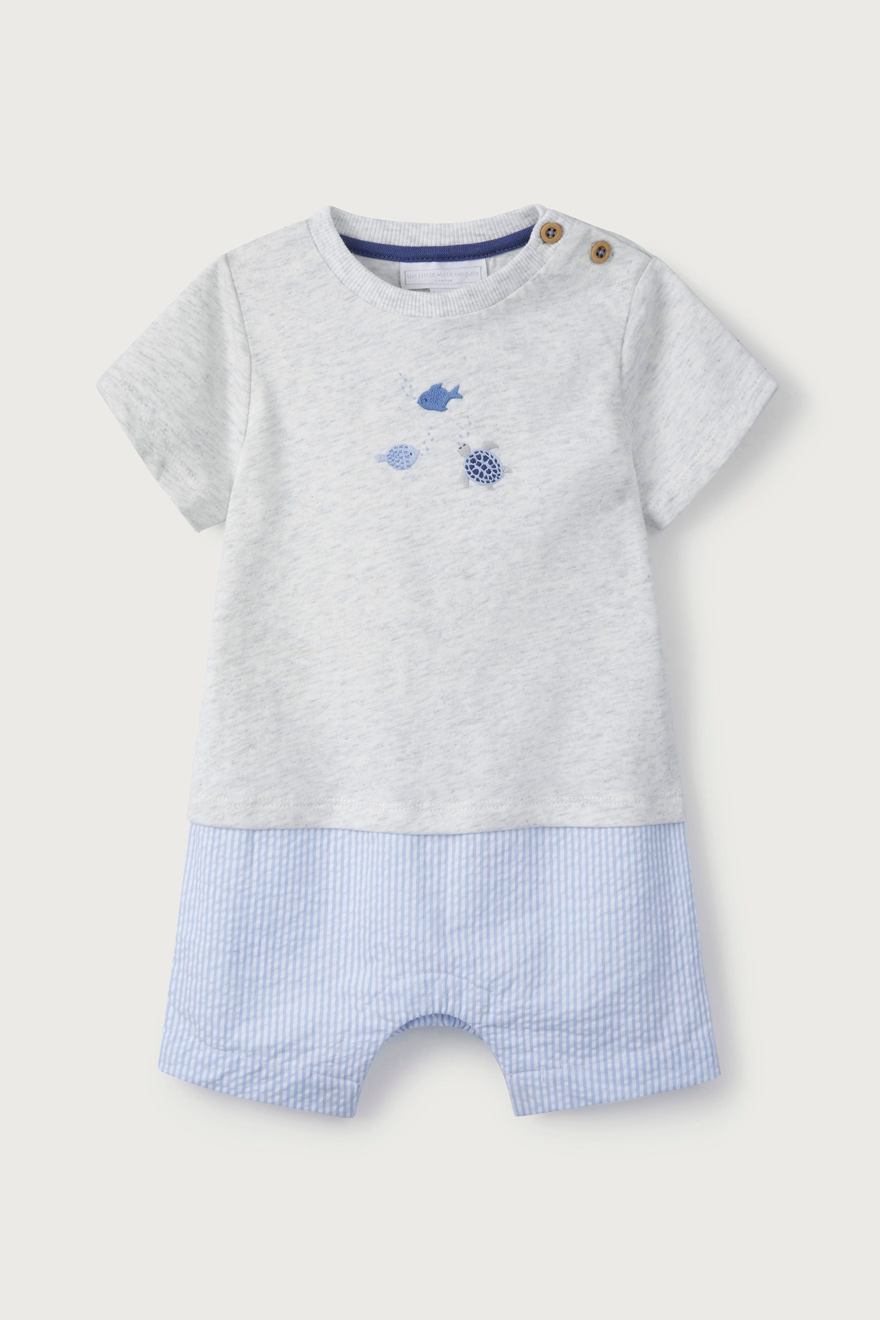 The White Company Baby Grey Under The Sea Romper