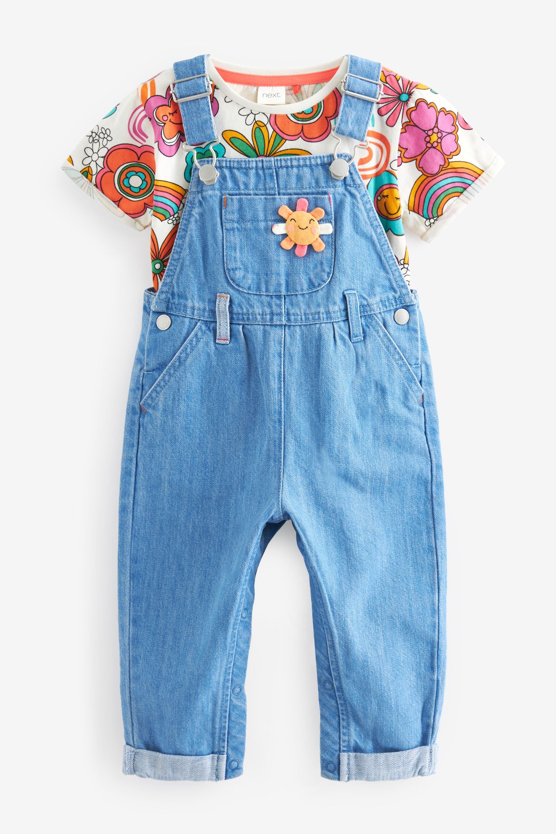 Denim Dungaree And T-Shirt Set (3mths-7yrs)