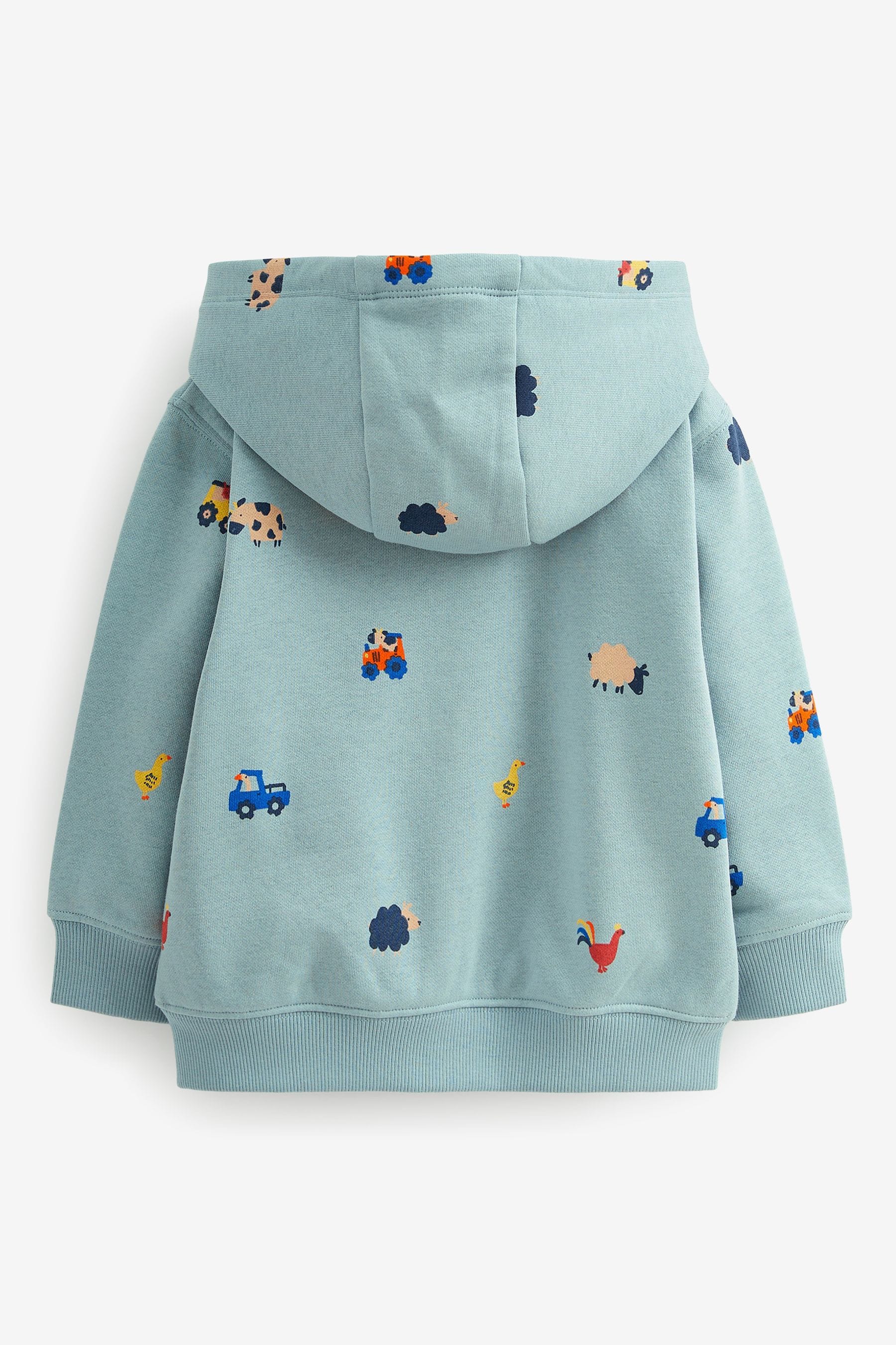 Blue Farm All Over Print Zip Through Hoodie (3mths-7yrs)