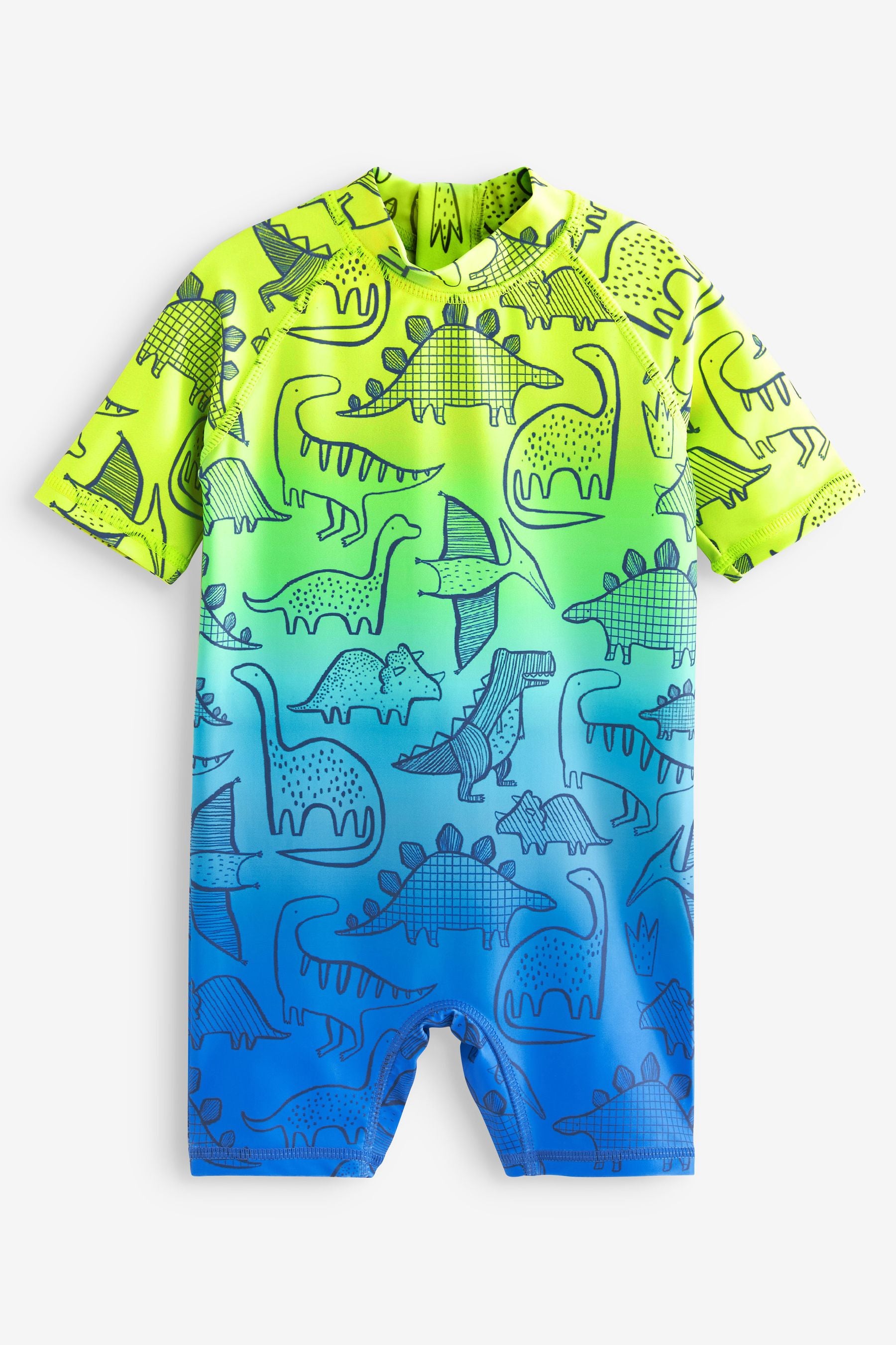 Dip Dye Dinosaur Sunsafe All-In-One Swimsuit (3mths-7yrs)