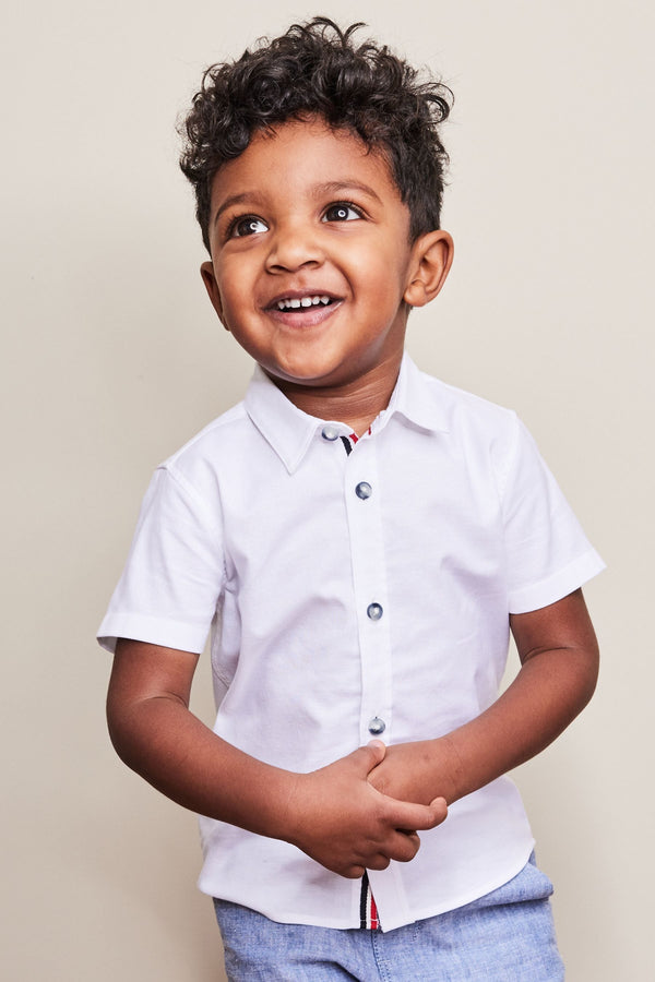 White Trimmed Oxford Shirt (3mths-7yrs)