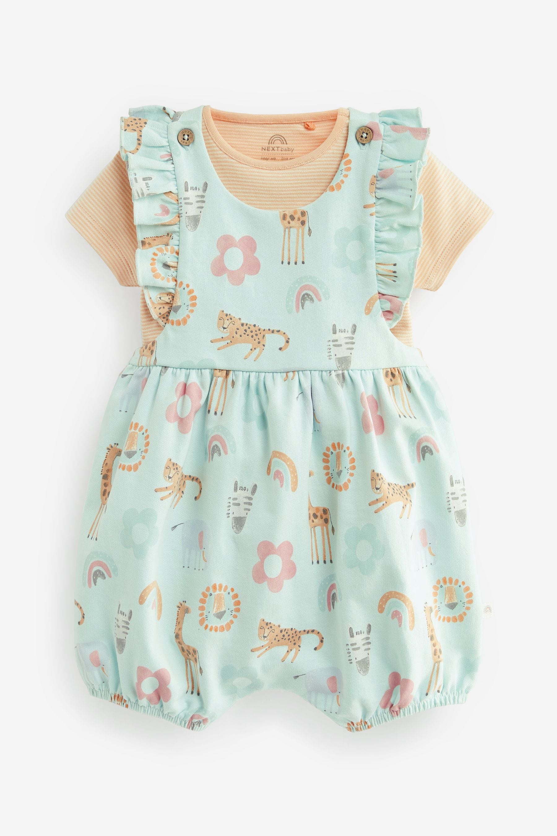 Teal Blue Character Baby Jersey Dungarees (0mths-2yrs)