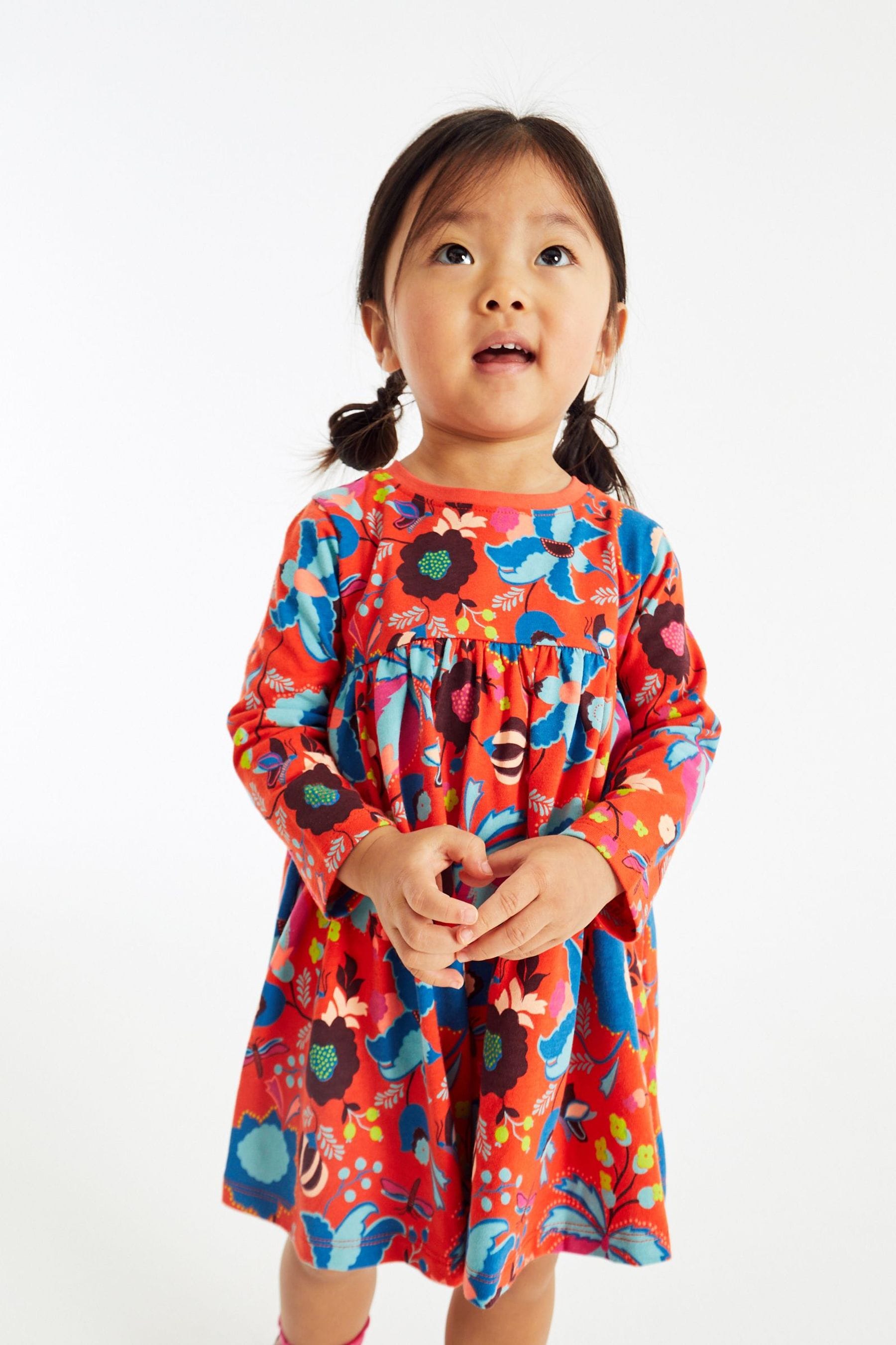 Red Long Sleeve Jersey Dress (3mths-7yrs)