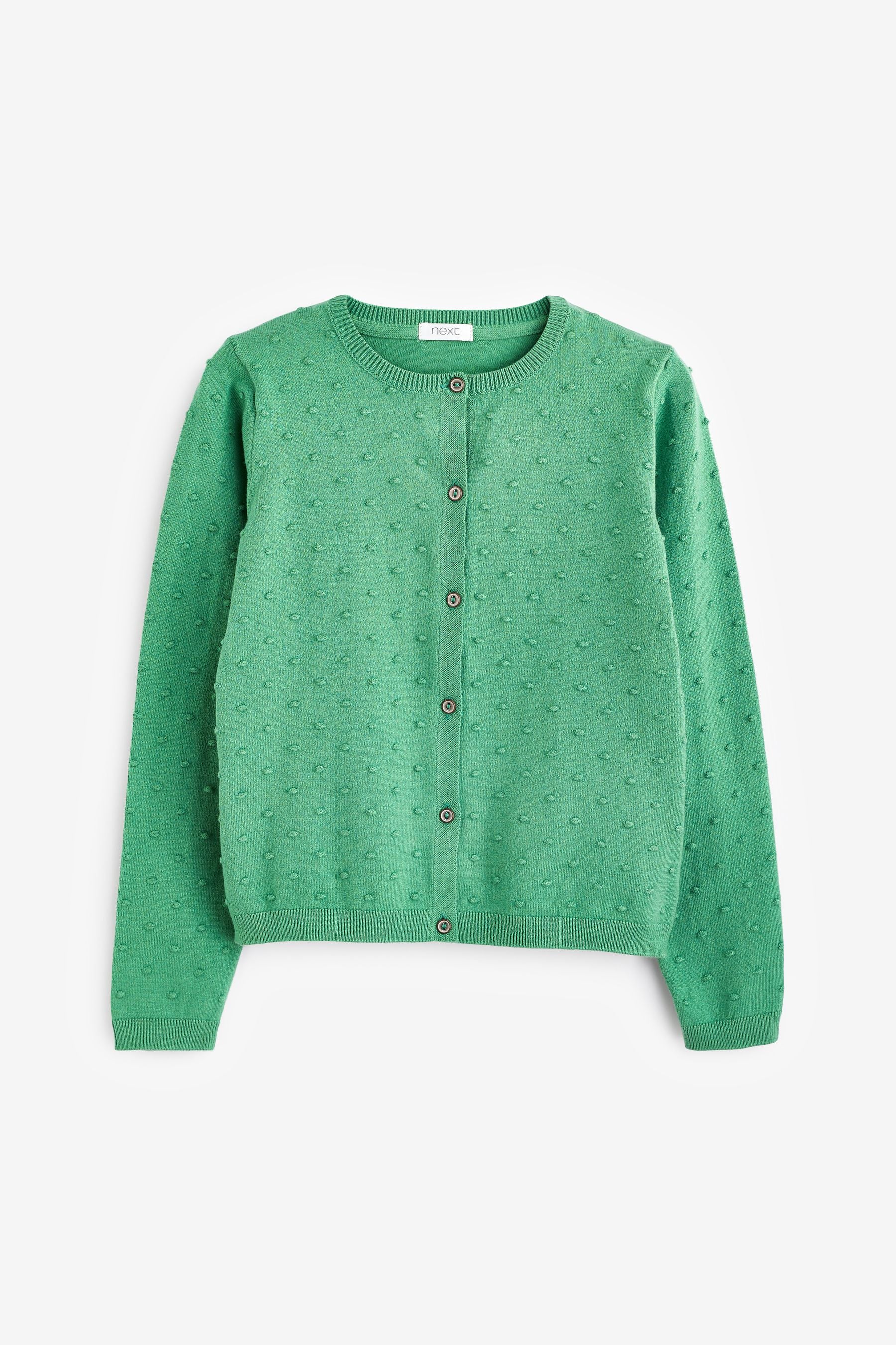 Green Bobble Cardigan (3mths-10yrs)