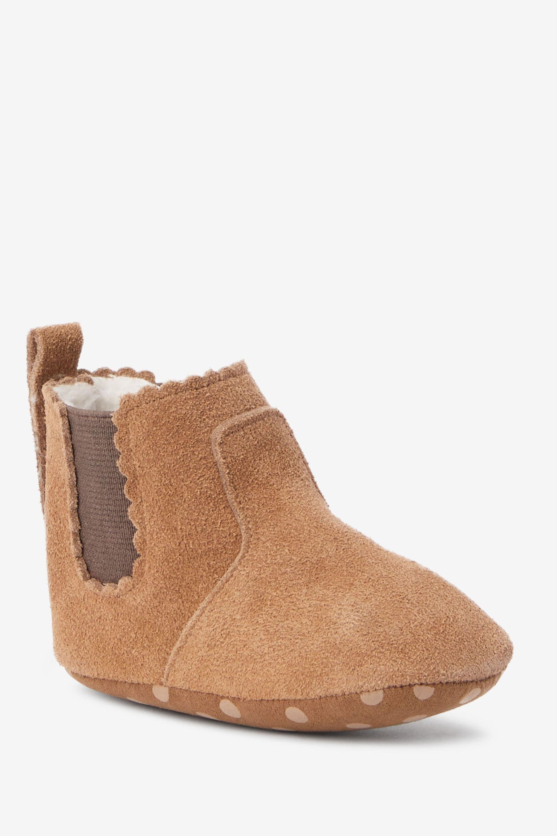 Tan Brown Leather Chelsea Baby Boots (0-18mths)