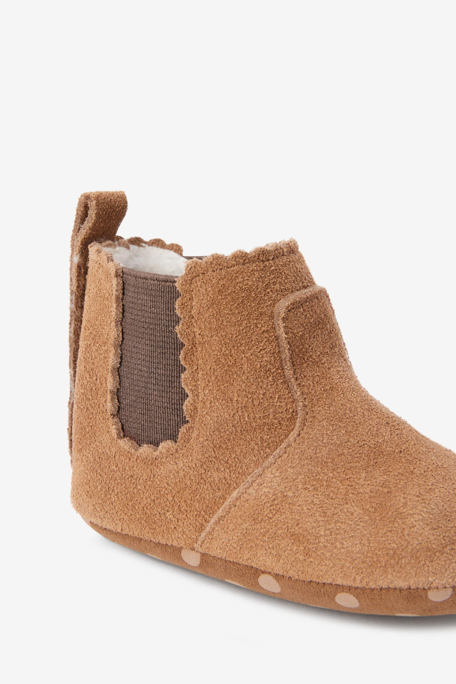 Tan Brown Leather Chelsea Baby Boots (0-18mths)