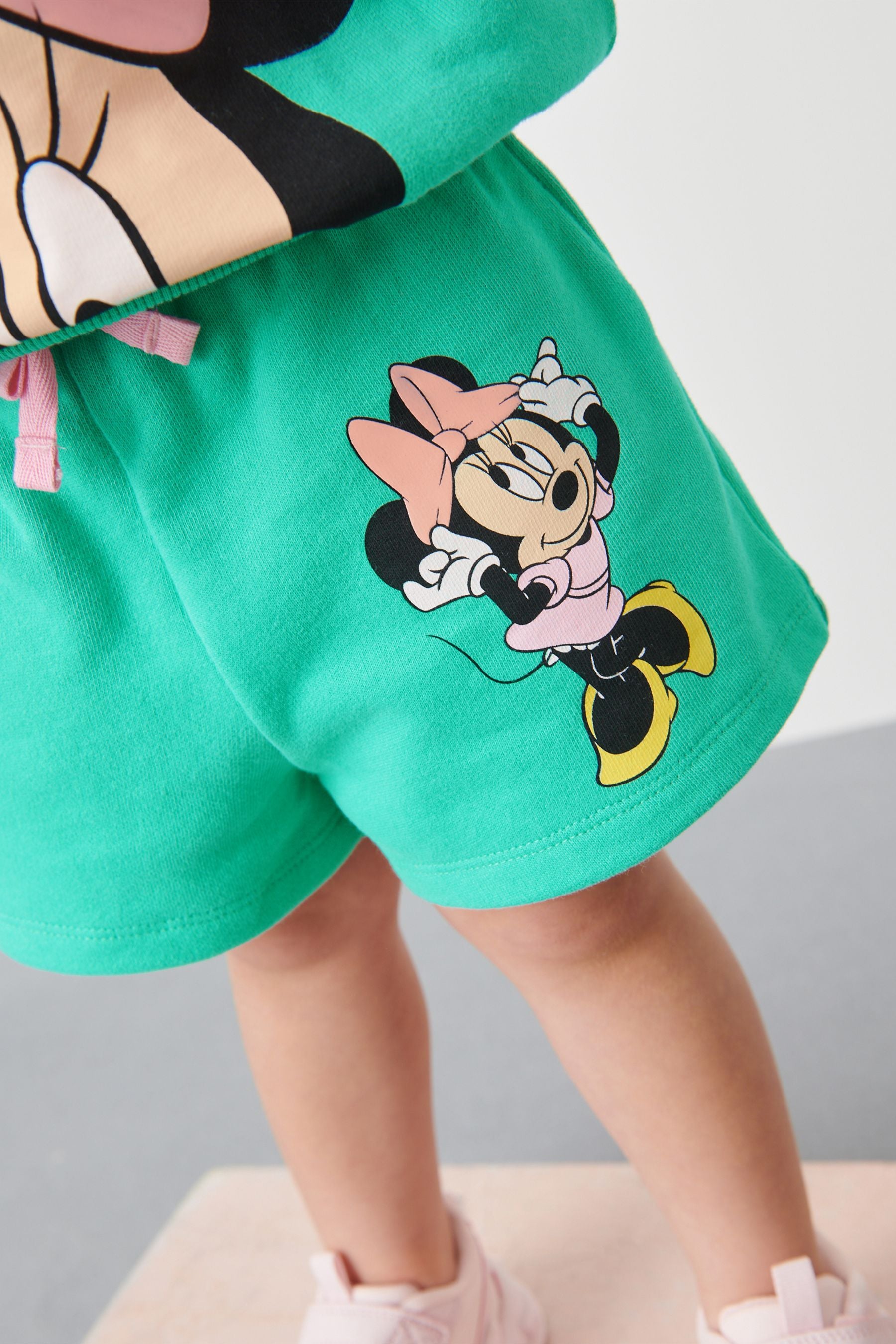 Green Minnie Mouse Sweater And Shorts Set (3mths-7yrs)