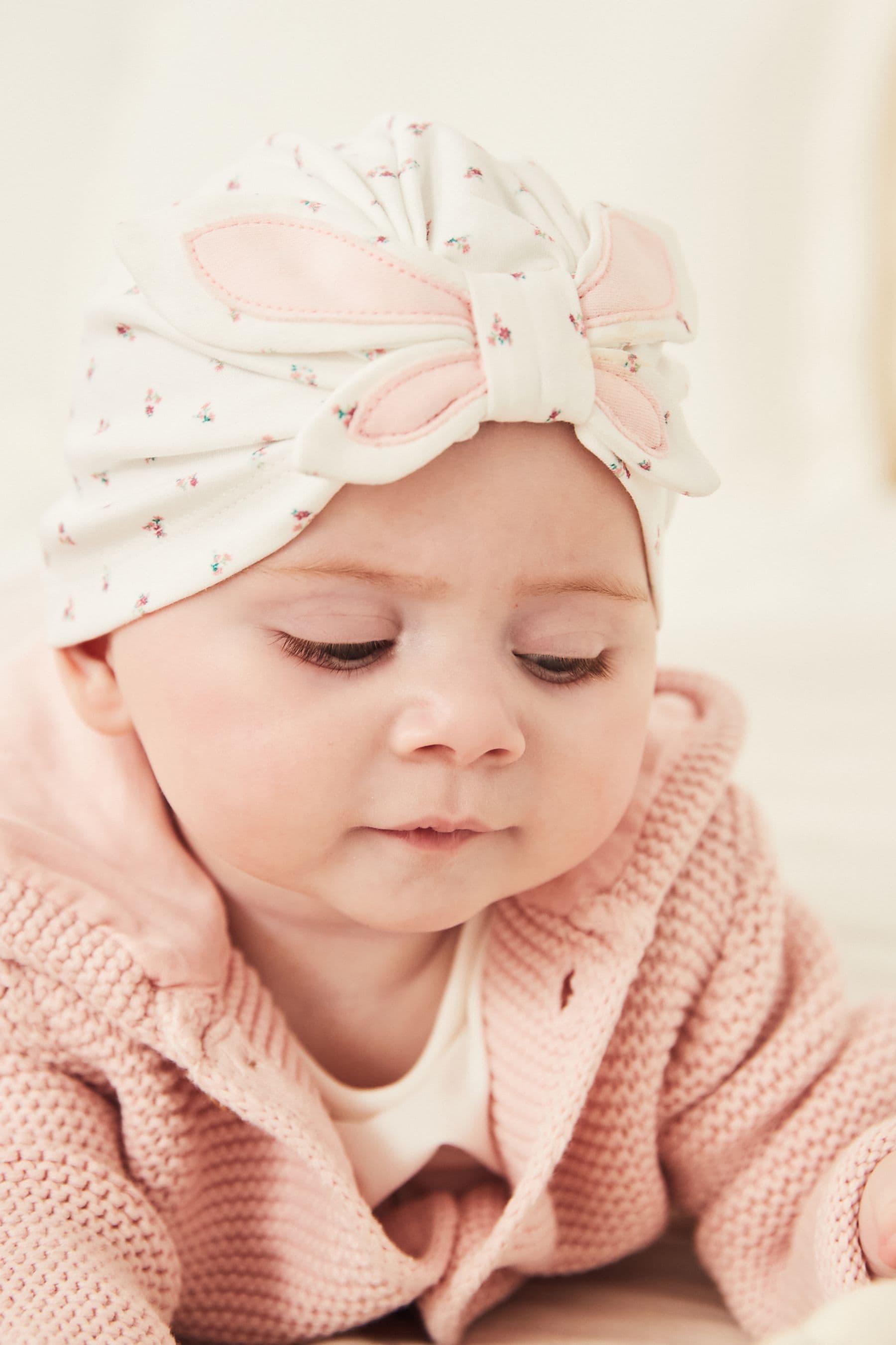 Pink Baby Butterfly Turban Hats 2 Pack (0-18mths)