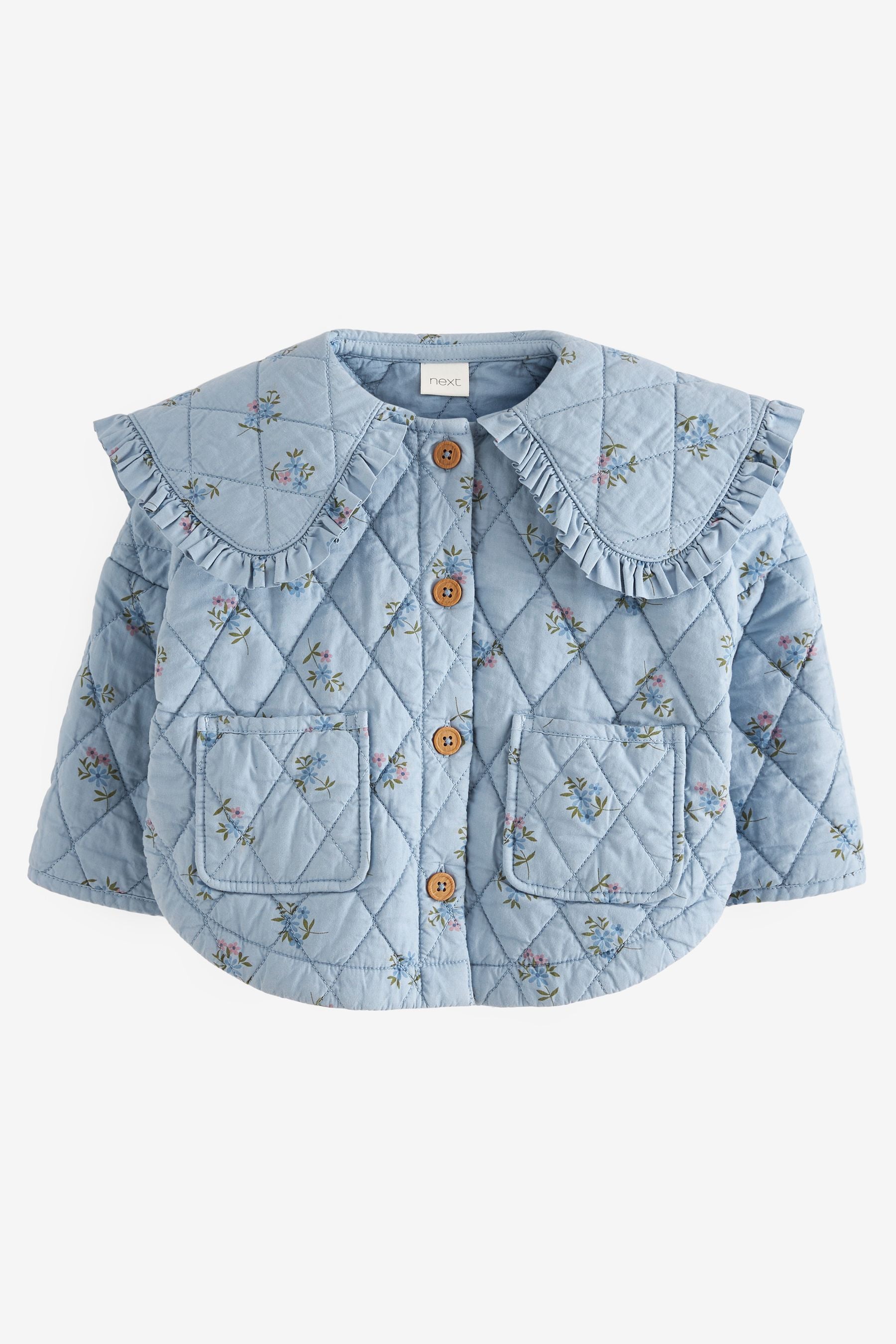 Blue Ditsy Quilted Jacket (9mths-7yrs)