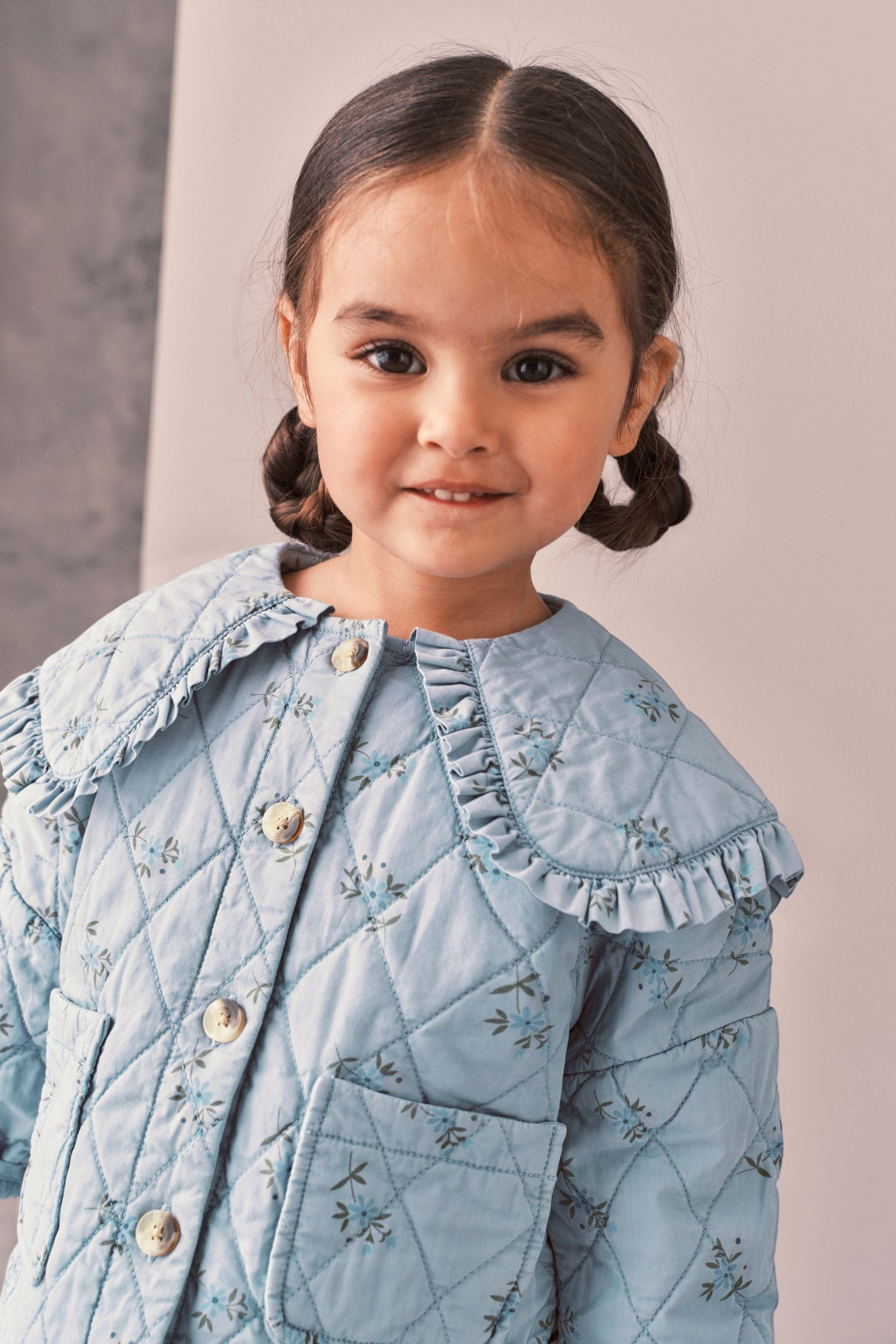 Blue Ditsy Quilted Jacket (9mths-7yrs)