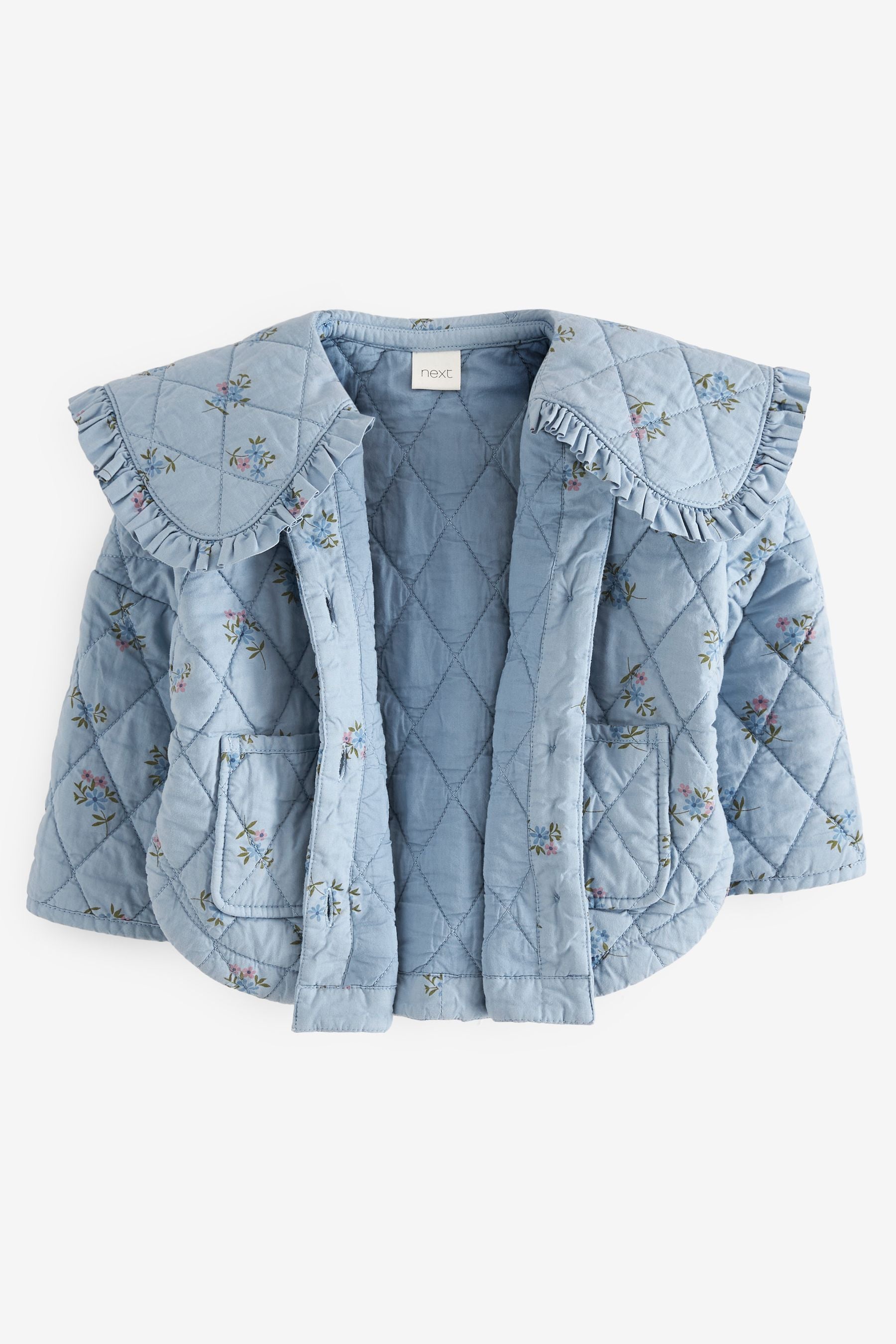 Blue Ditsy Quilted Jacket (9mths-7yrs)