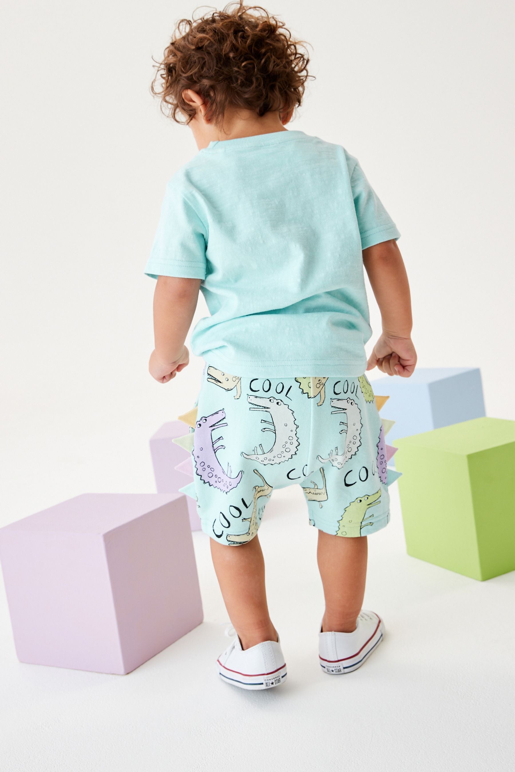 Blue Crocodile 3D Spikes T-Shirt And Shorts Set (3mths-7yrs)