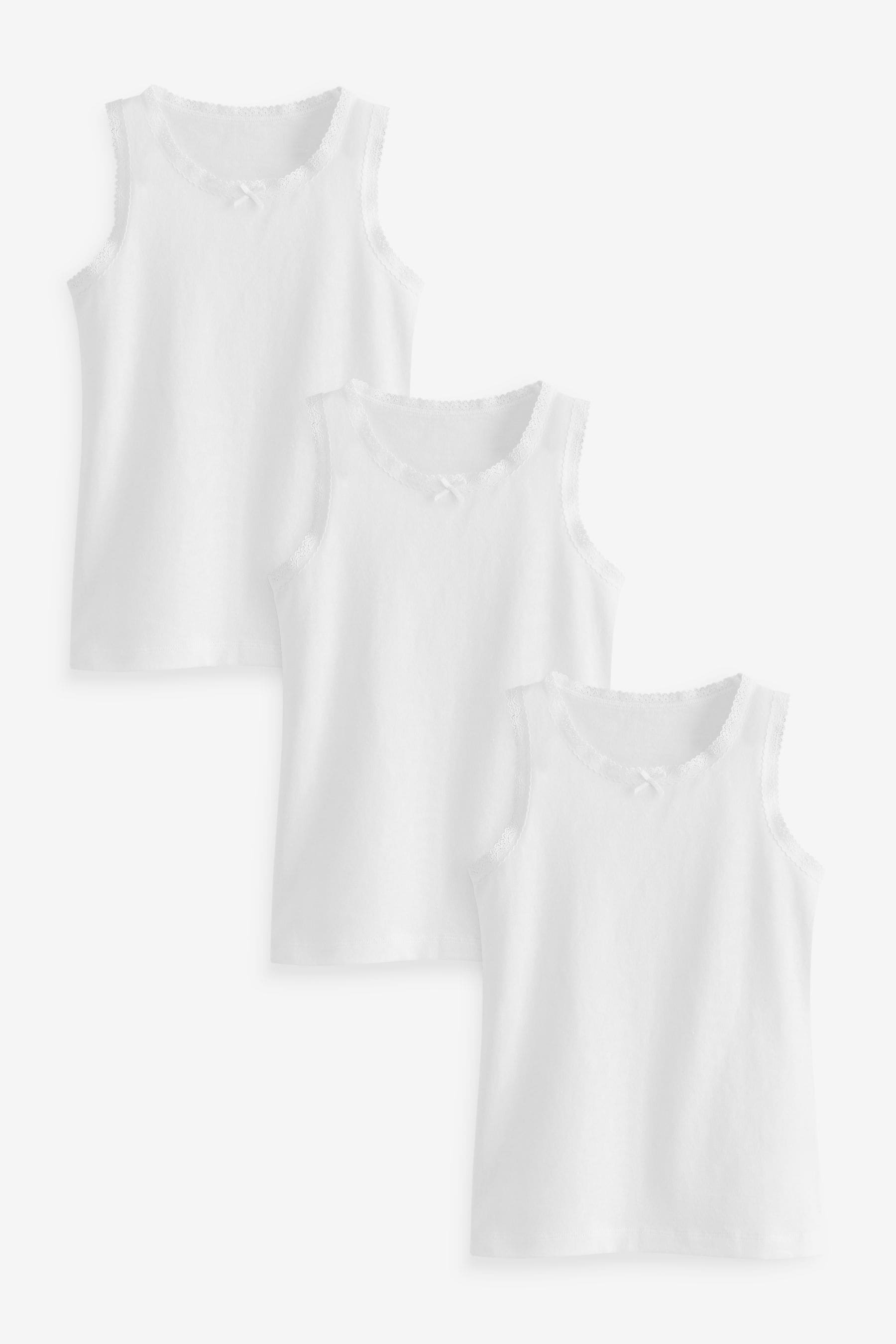 White Lace Vests 3 Pack (1.5-16yrs)