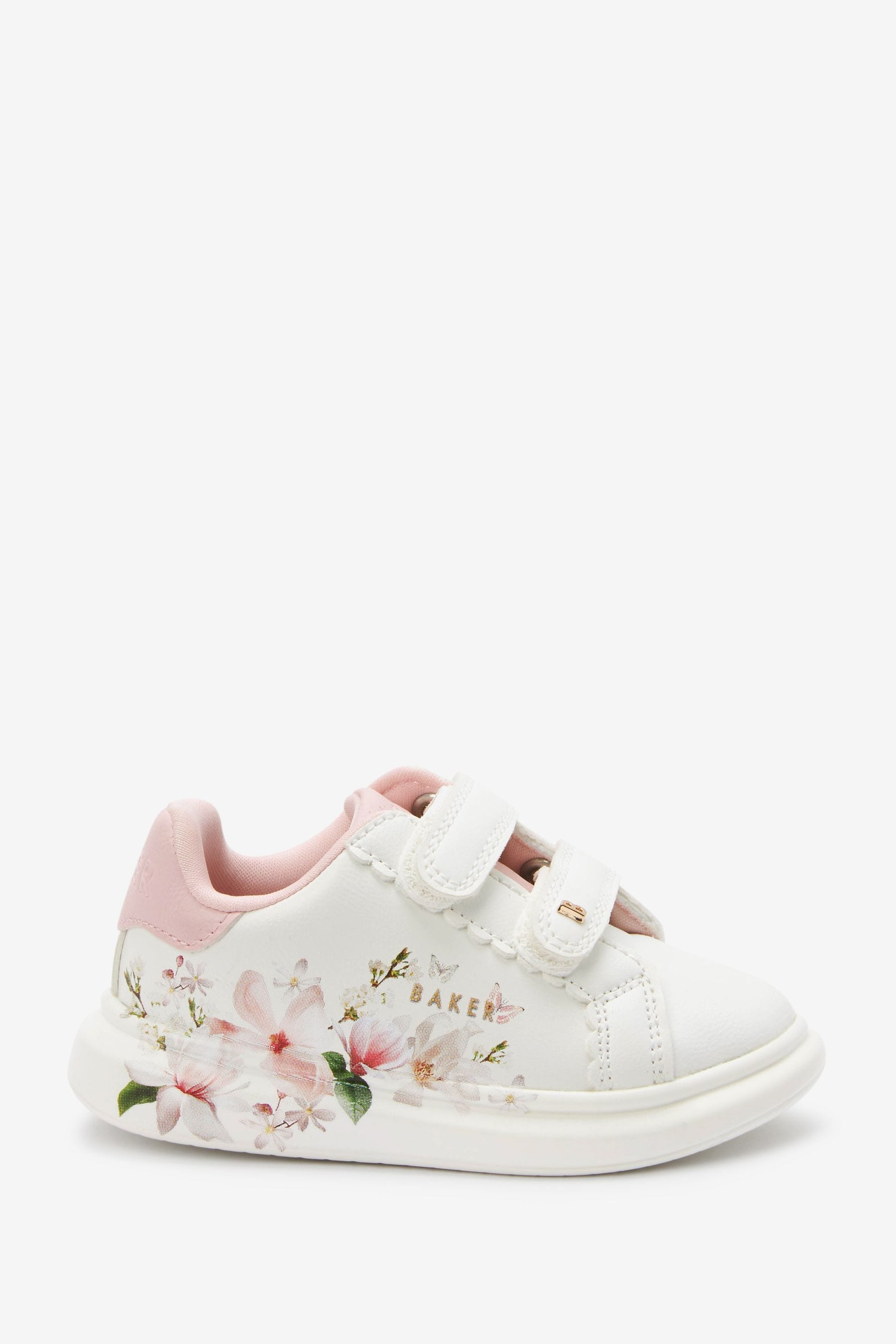 White Baker by Ted Baker White Floral Chunky Trainers