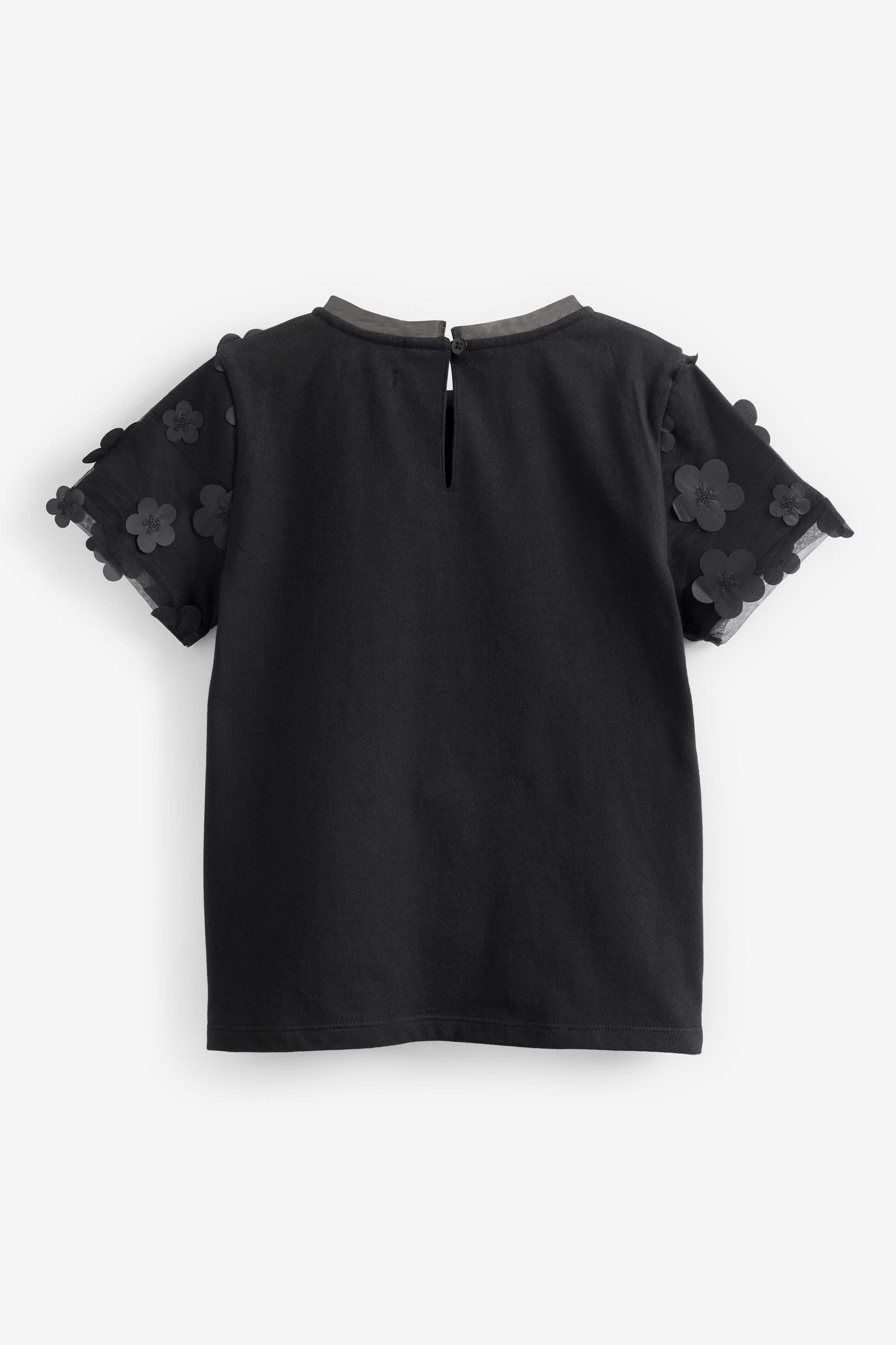 Black Flower 3D Mesh T-Shirt (3-16yrs)