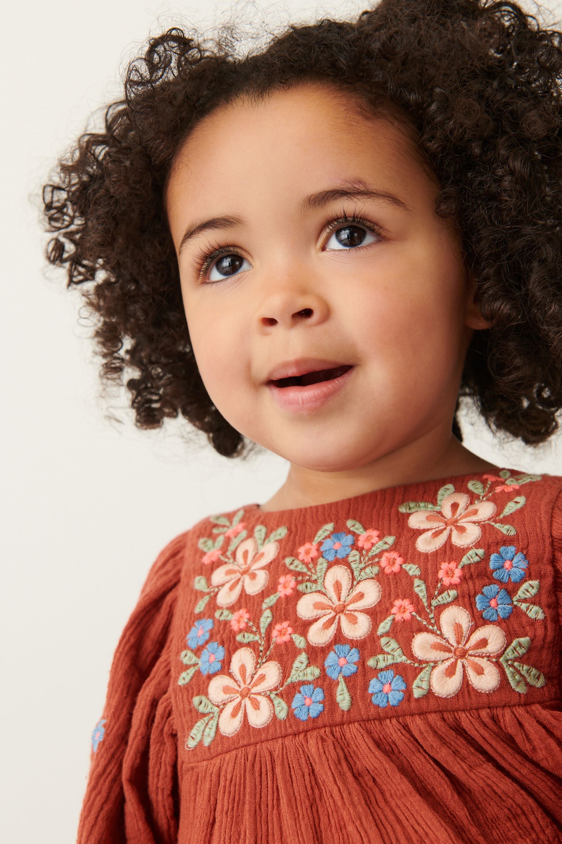 Ginger Orange Embroidered Cotton Dress (3mths-7yrs)