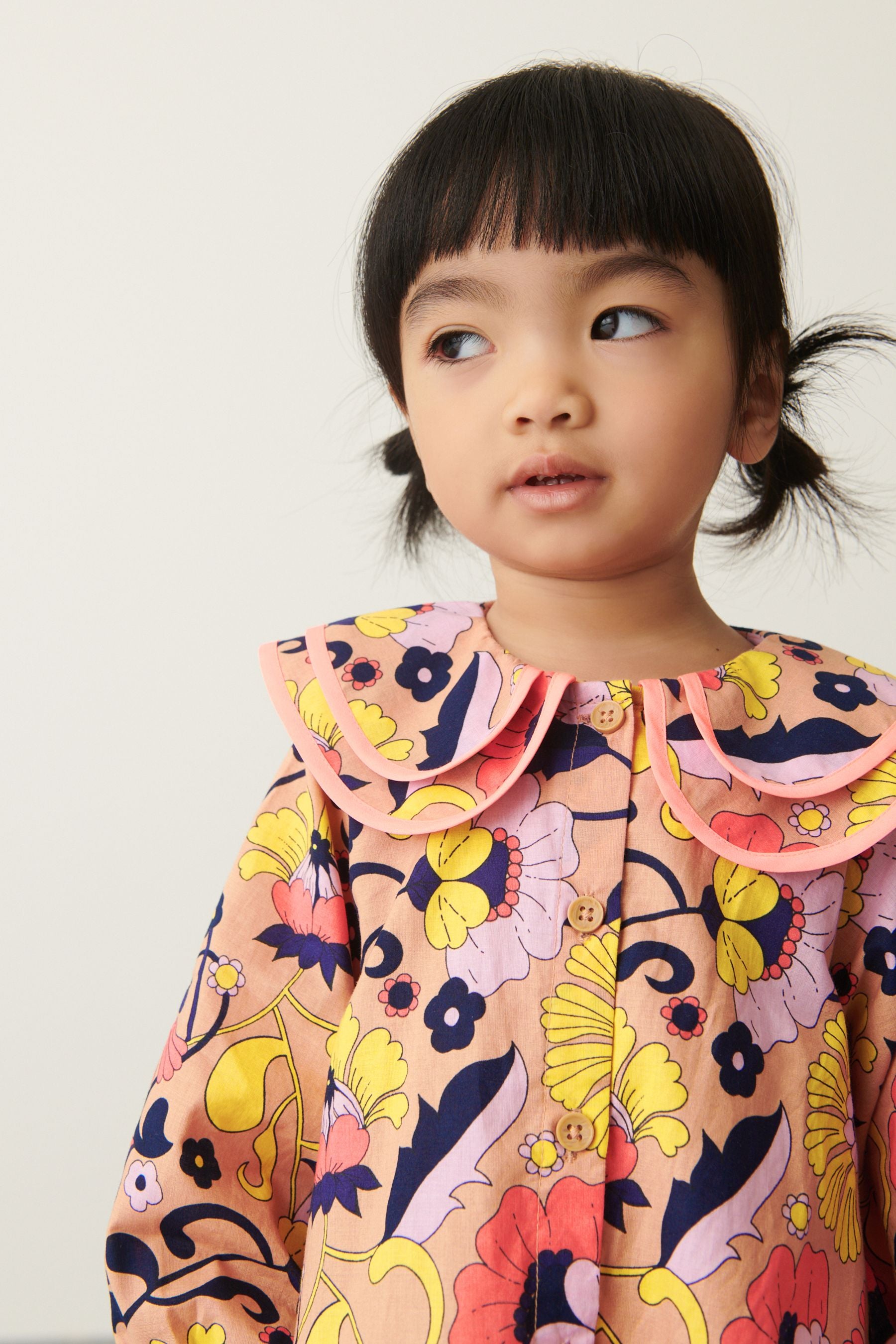 Multi Floral Printed Collar Dress (3mths-7yrs)