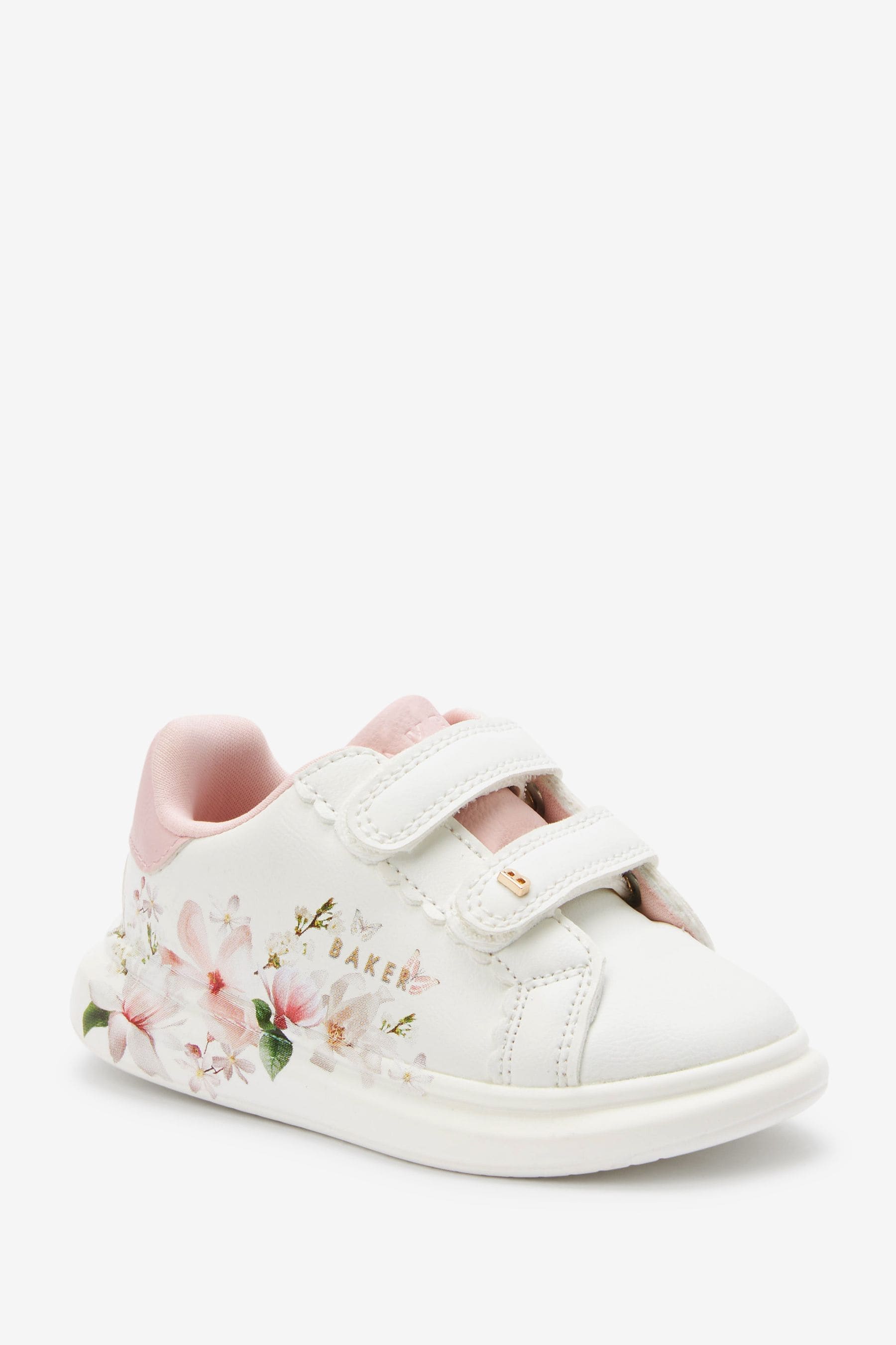 White Baker by Ted Baker White Floral Chunky Trainers