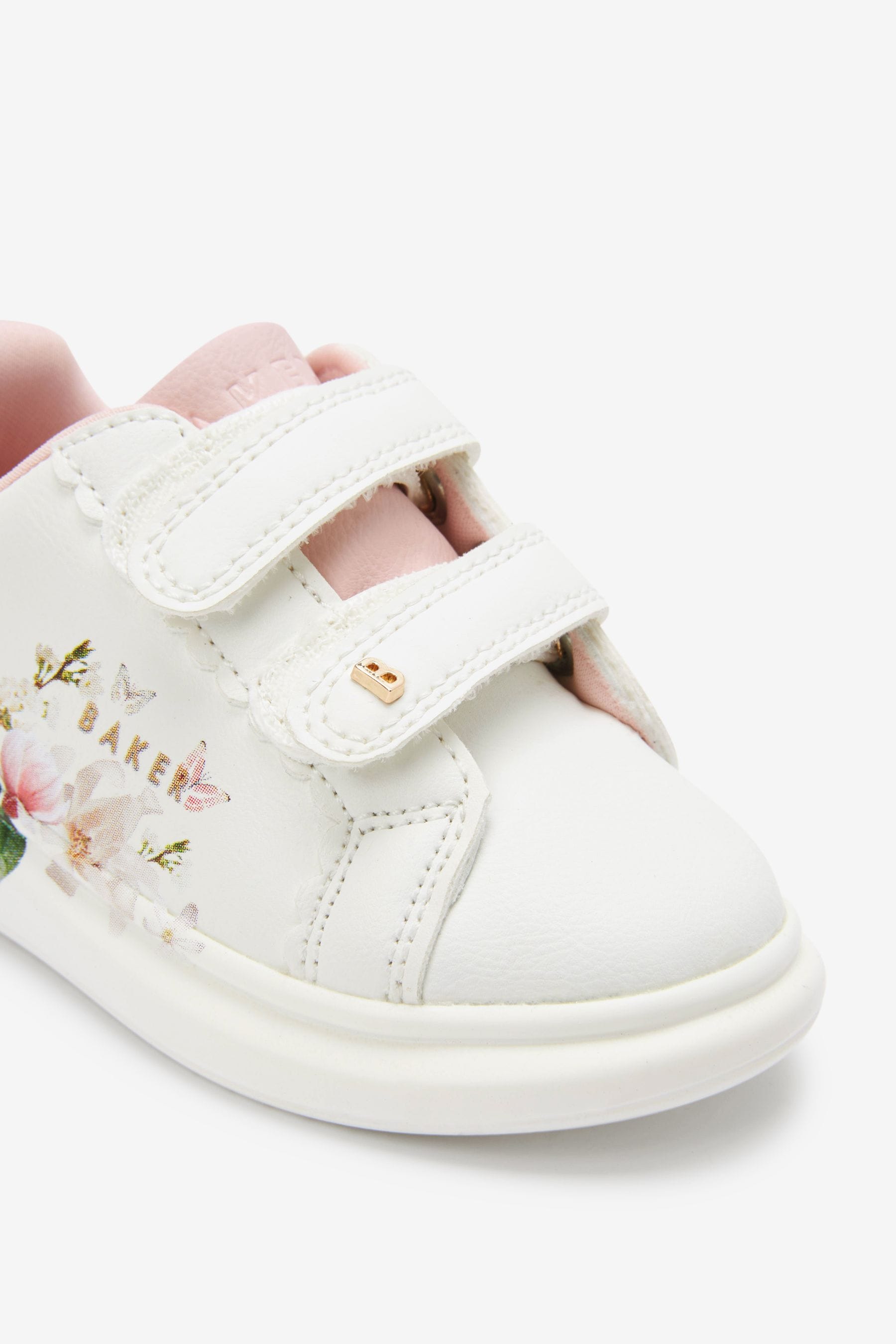 White Baker by Ted Baker White Floral Chunky Trainers