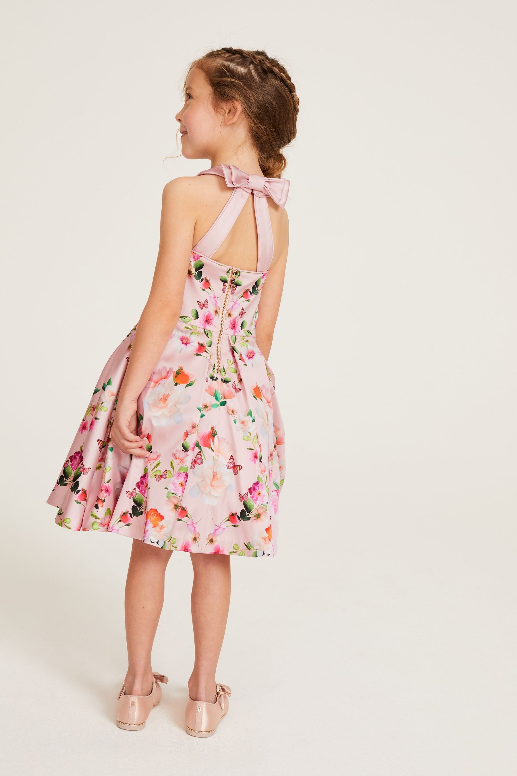 Pink Baker by Ted Baker Pink Halter Neck Floral Dress