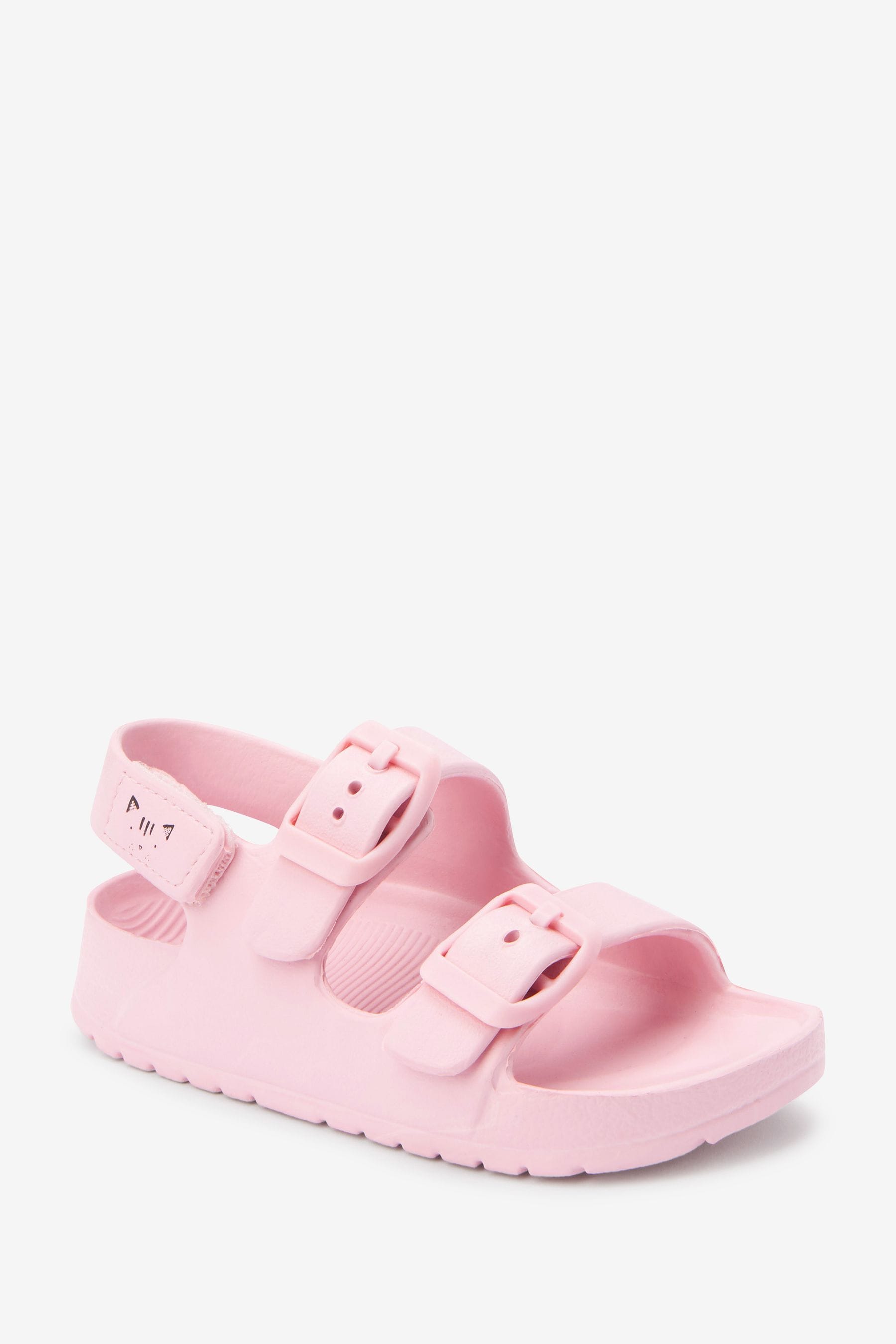 Pink Double Buckle Sandals