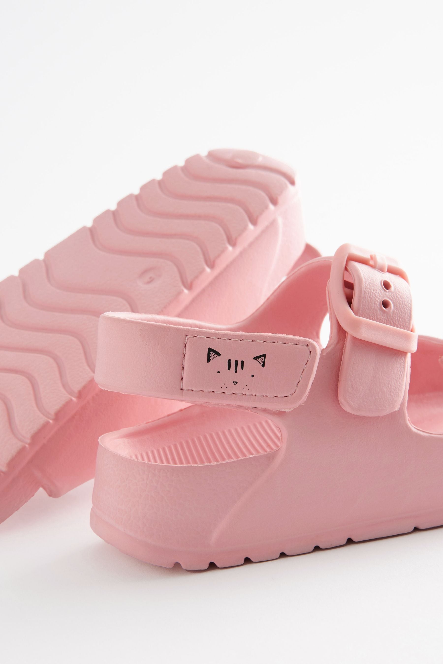 Pink Double Buckle Sandals