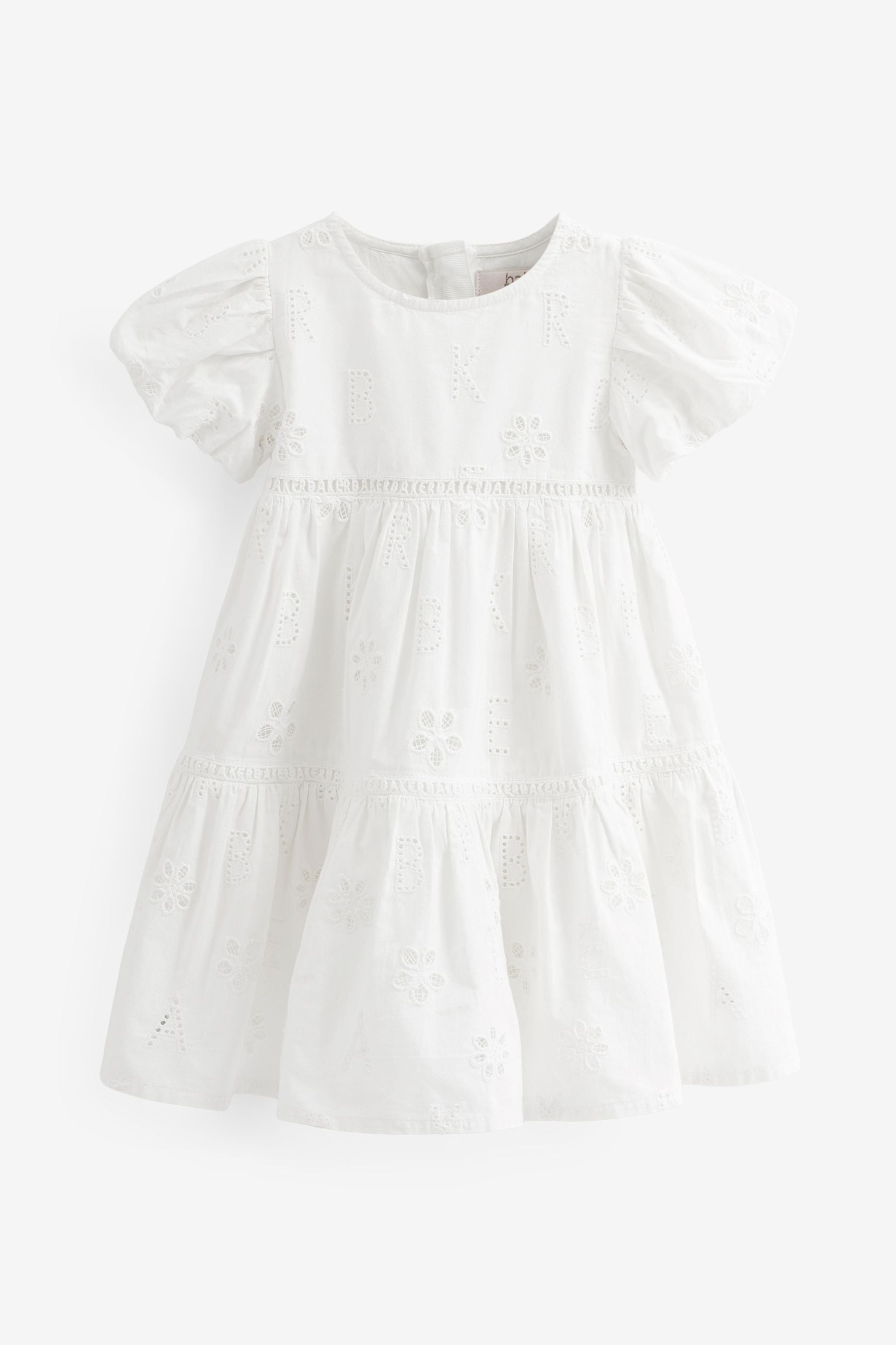 White Baker by Ted Baker Branded Broderie Dress