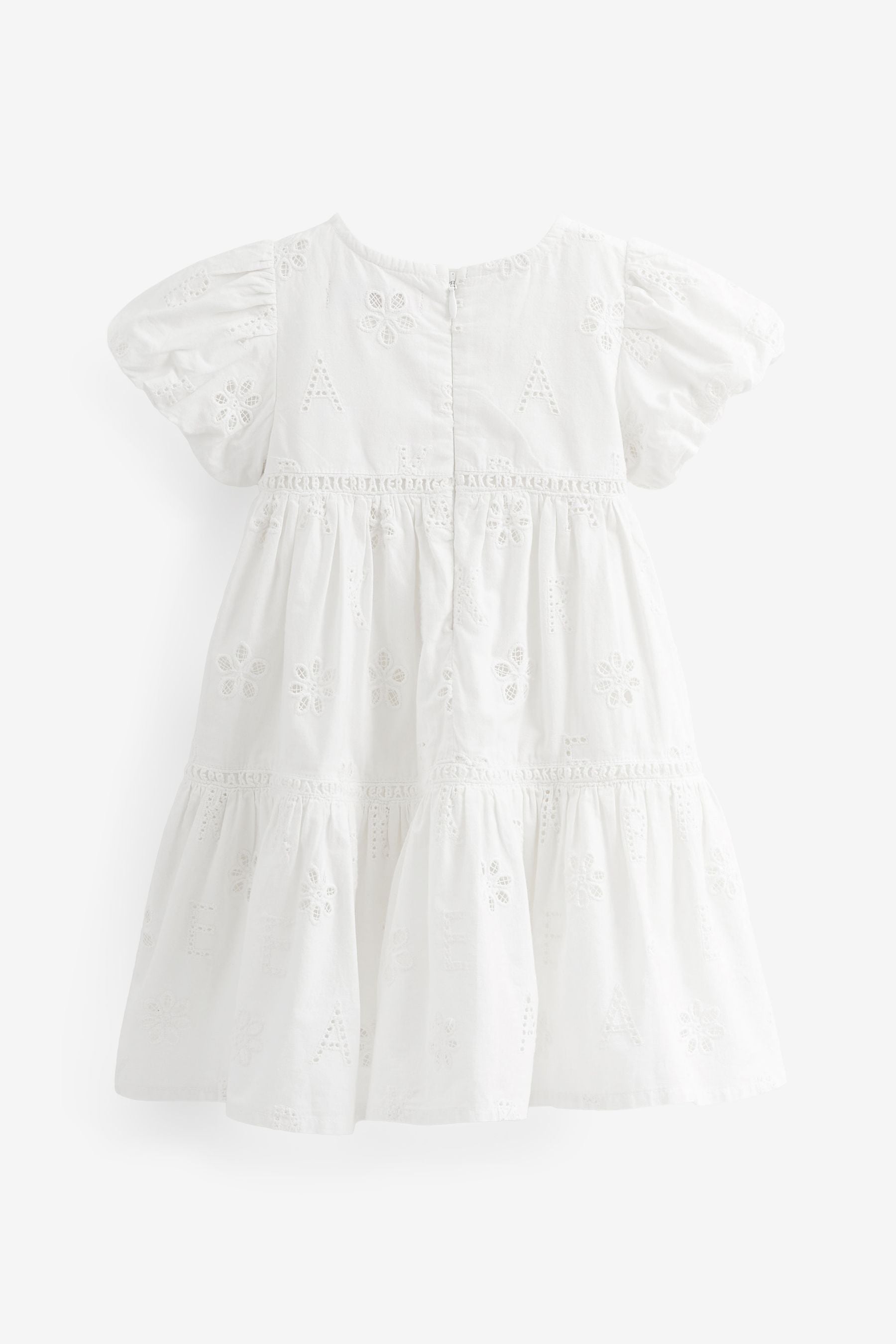 White Baker by Ted Baker Branded Broderie Dress