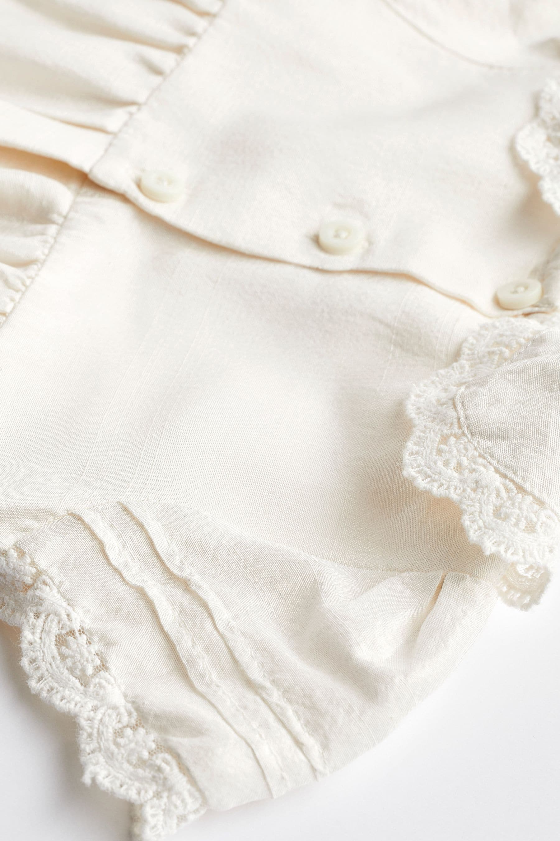 Cream Christening Premium Silk Baby Romper (0mths-2yrs)