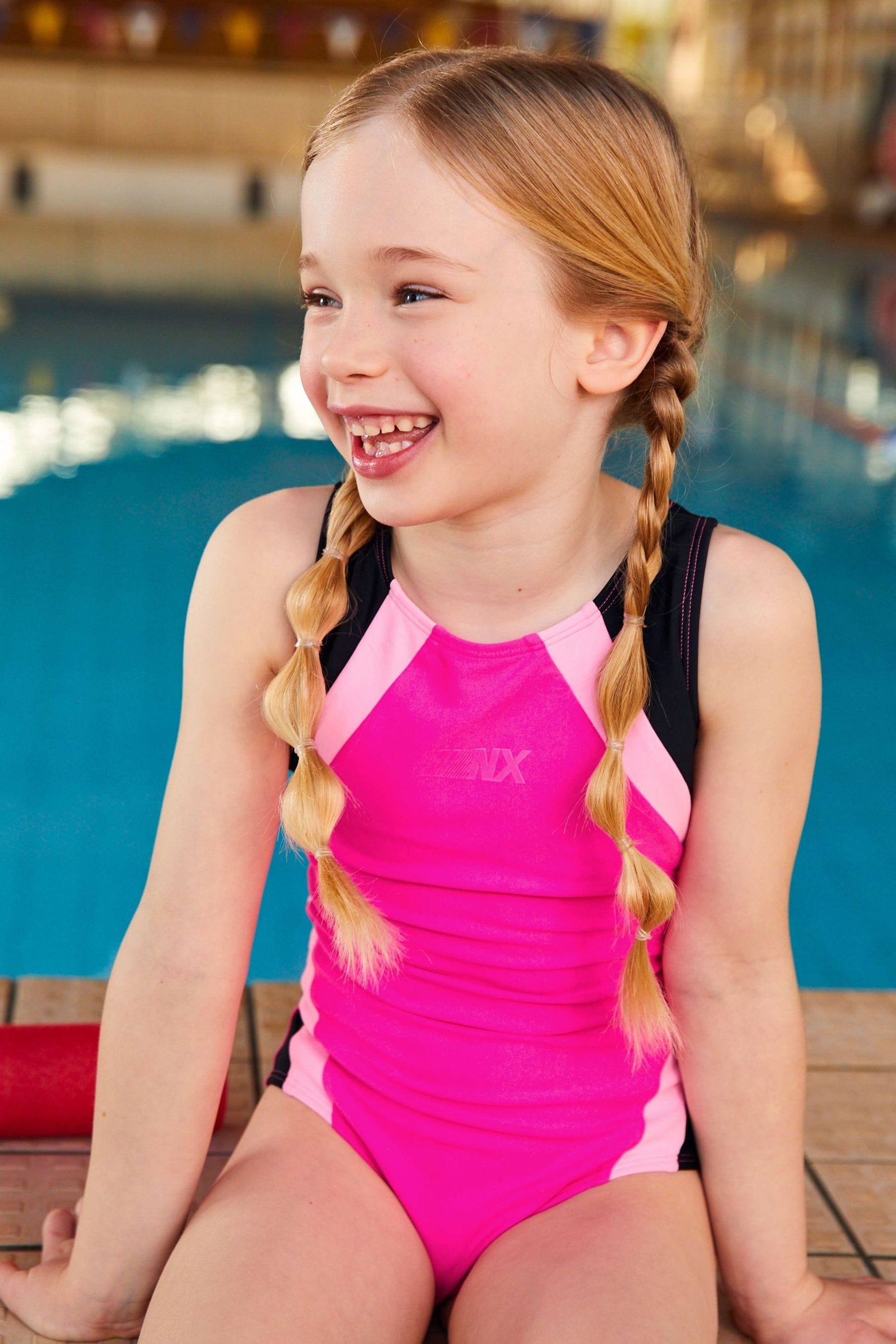 Pink Sports Swimsuit (3-16yrs)