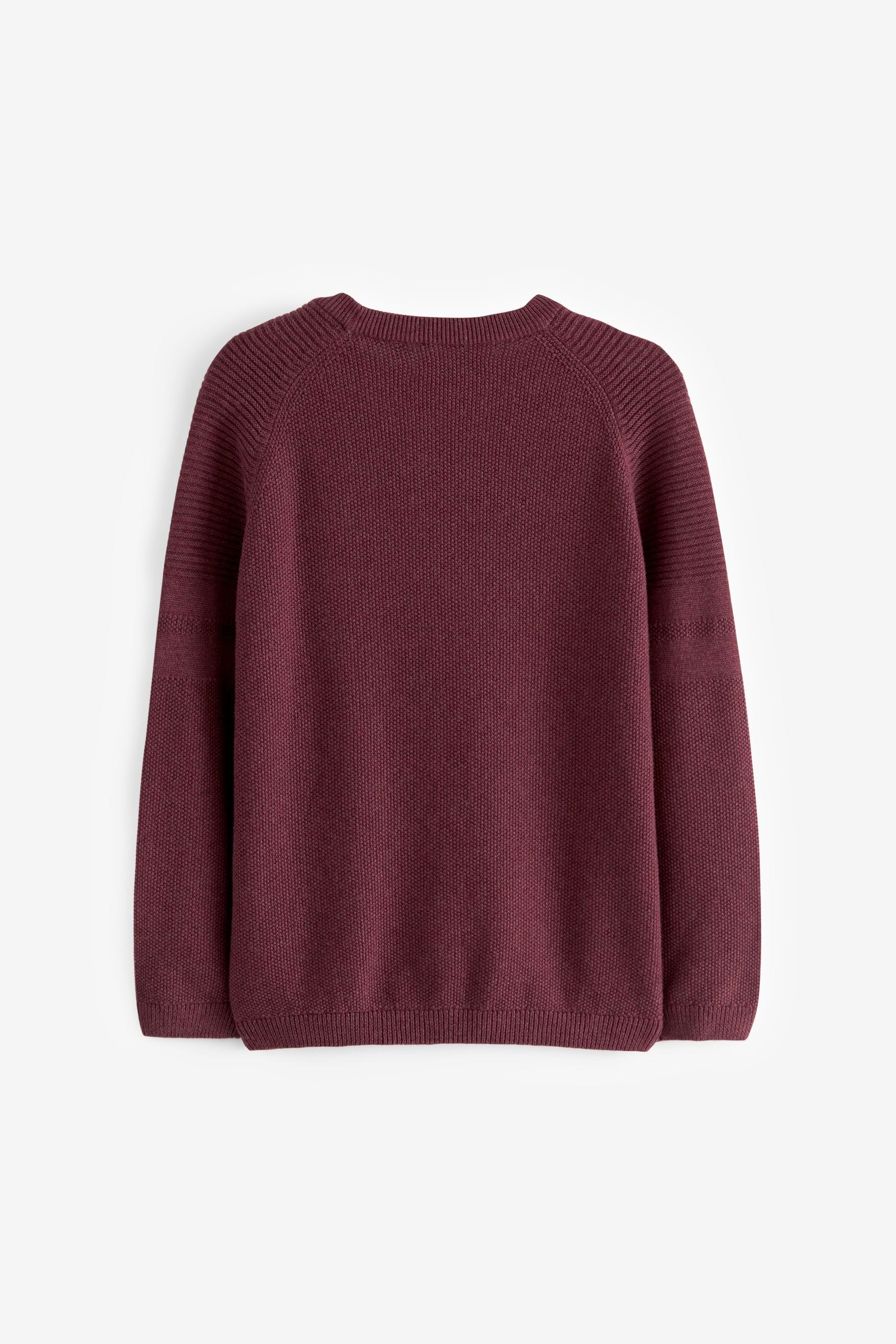 Berry Red Textured Crew Jumper (3-16yrs)