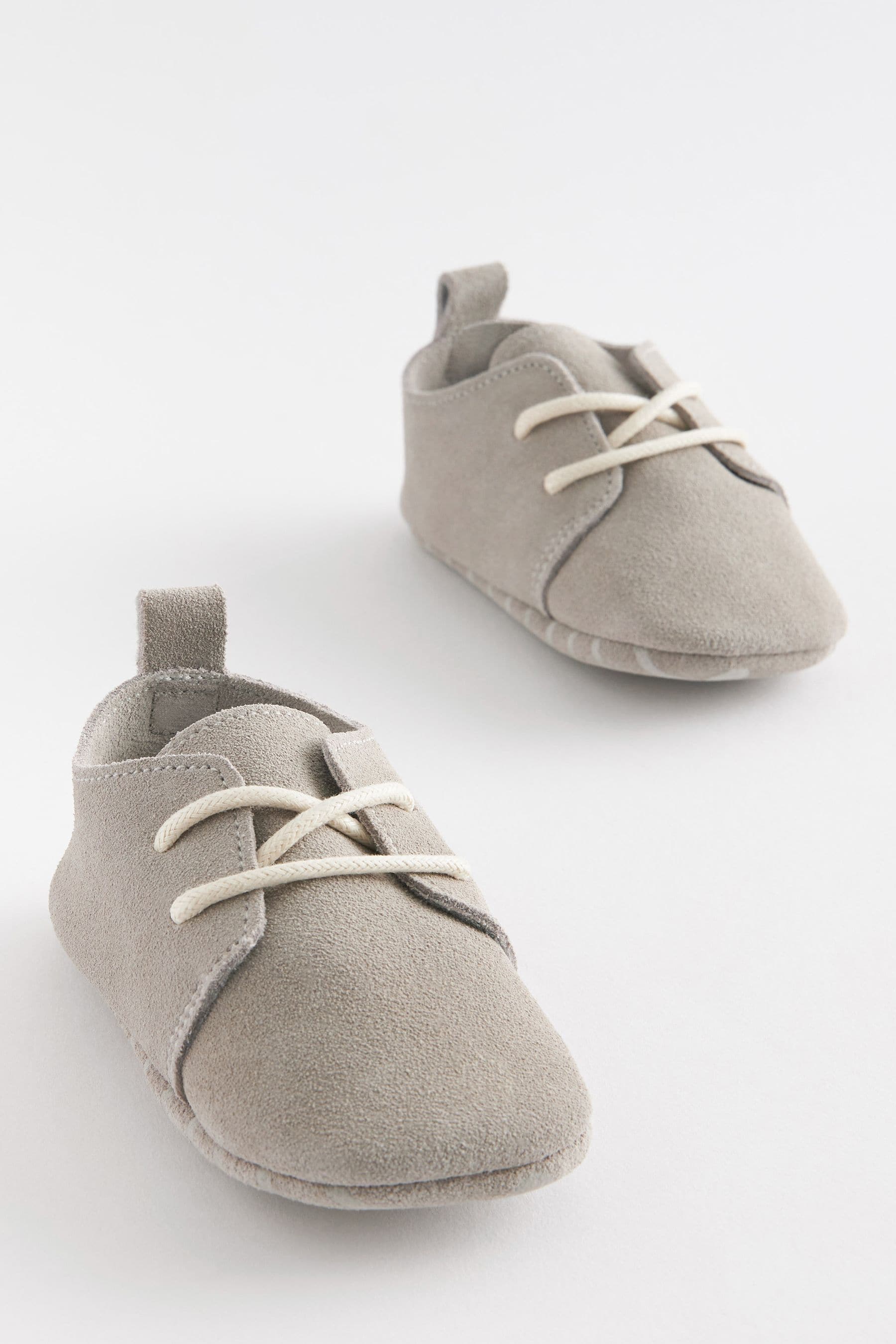 Grey Suede Lace-Up Baby Shoes (0-24mths)