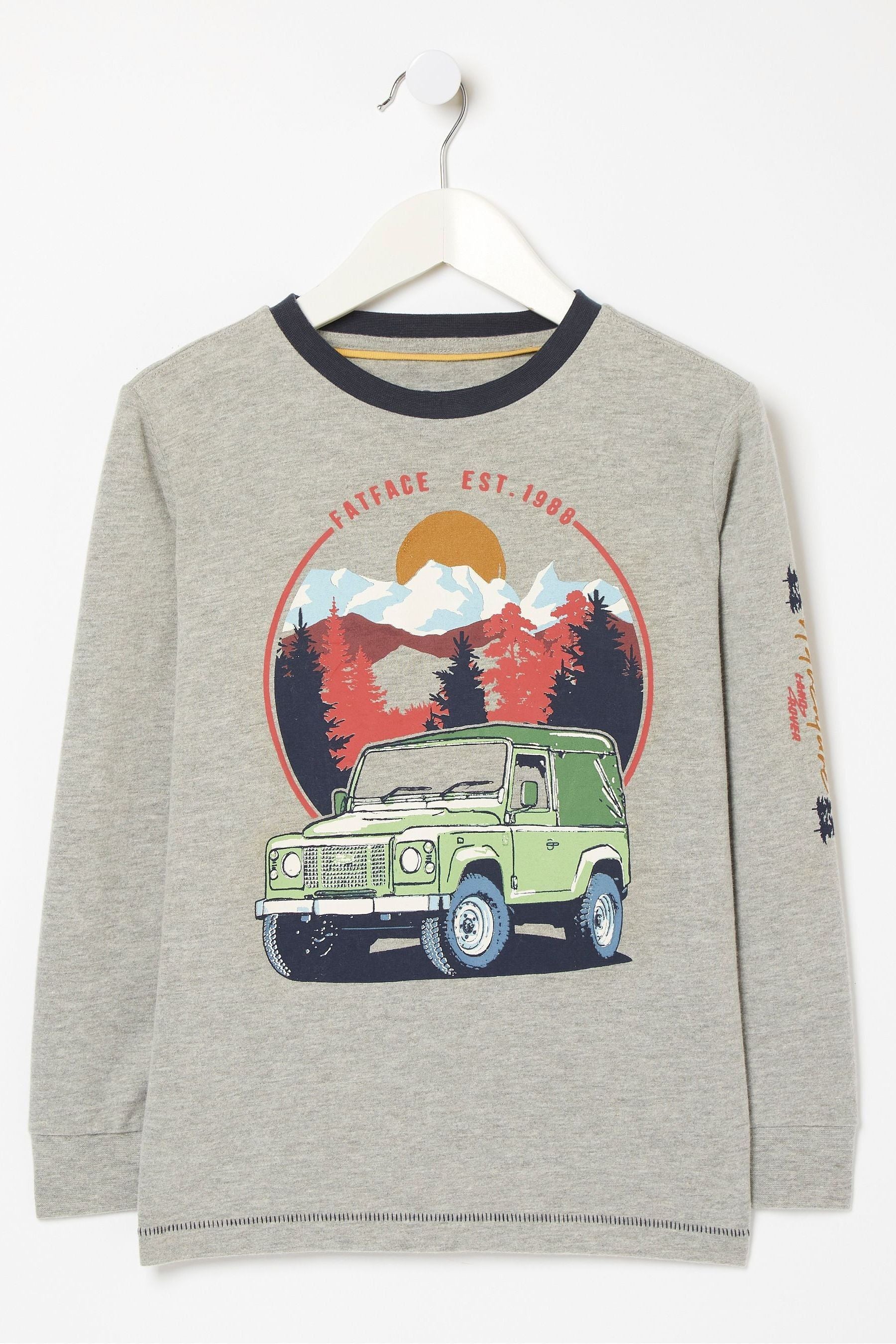 FatFace Grey Land Rover Graphic T-Shirt