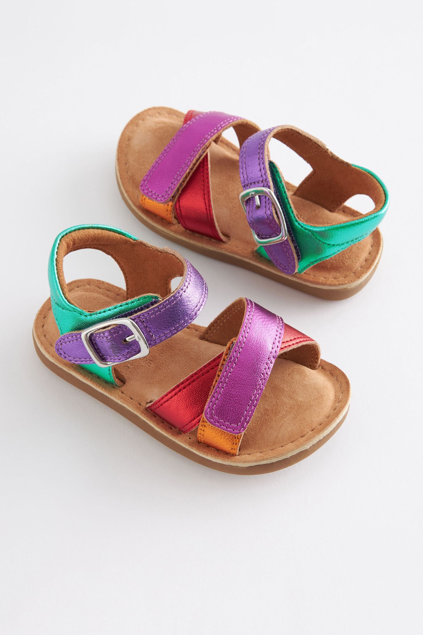 Rainbow Leather Sandals