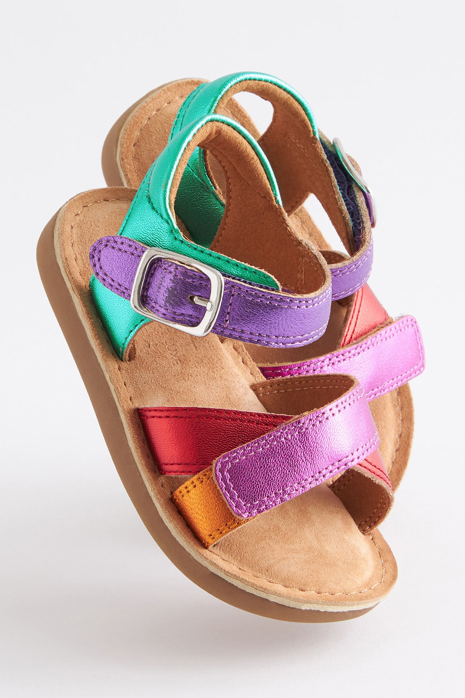 Rainbow Leather Sandals