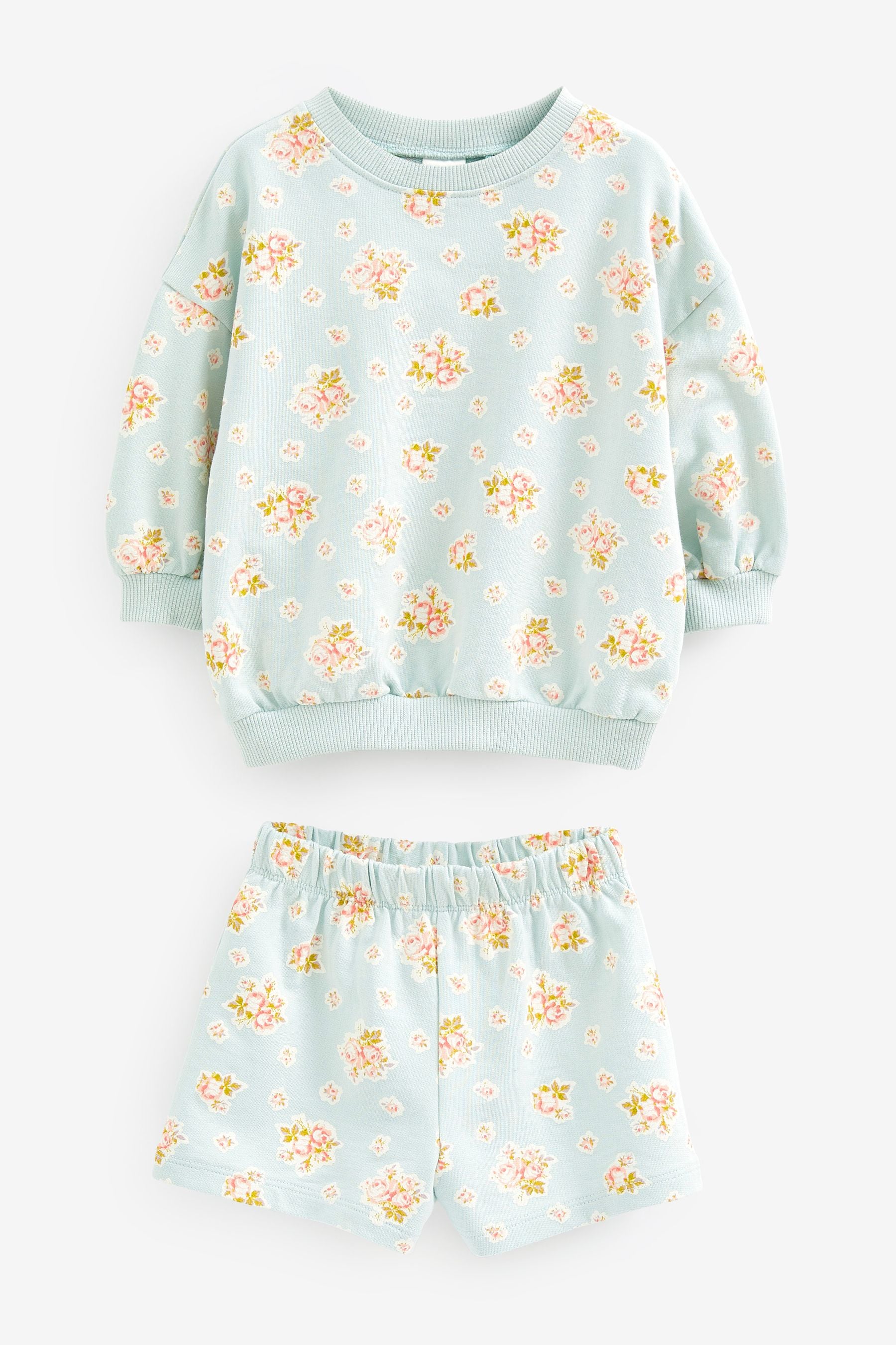 Blue Floral Sweater and Shorts Set (3mths-7yrs)