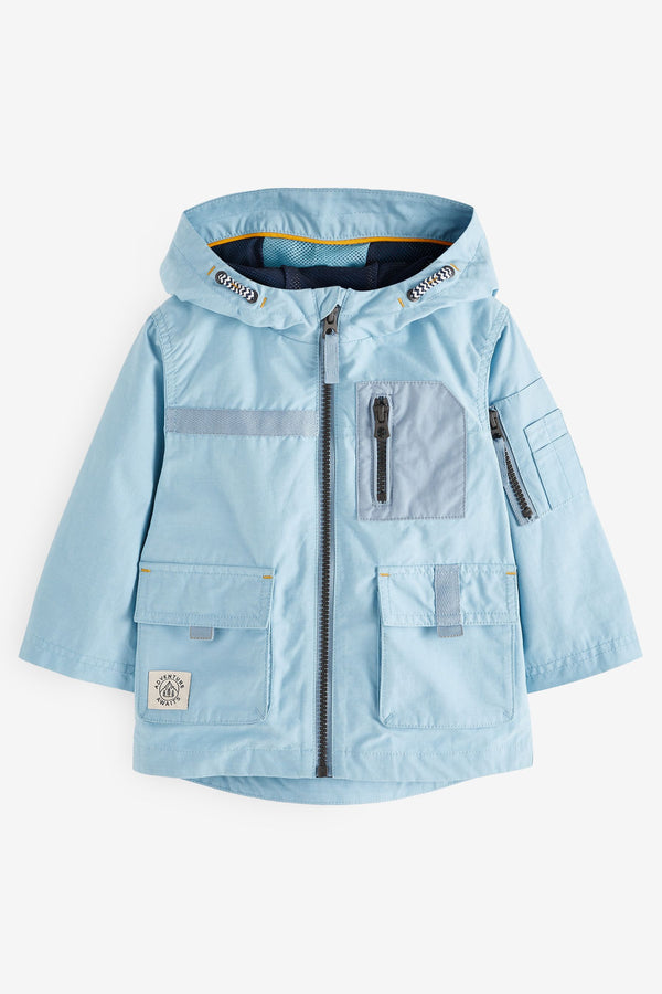 Light Blue Utility Shower Resistant Summer Coat (3mths-7yrs)