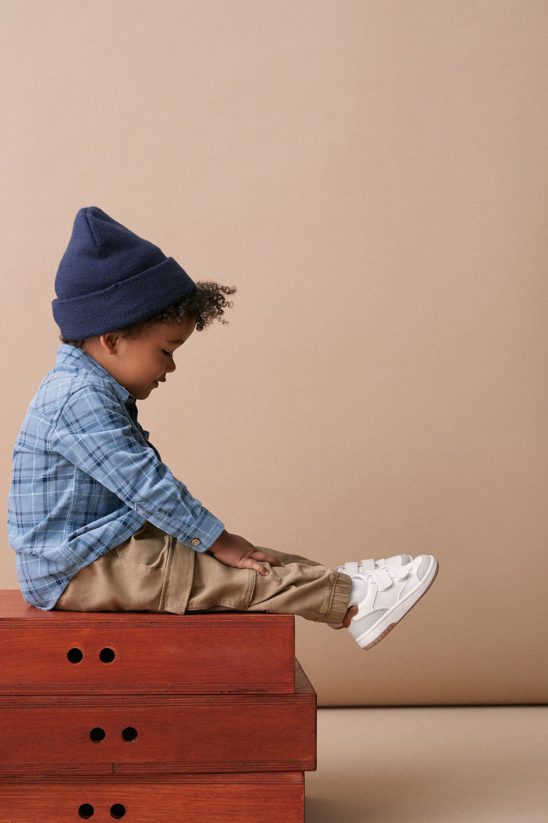 Blue Check Corduroy Long Sleeve Shirt (3mths-7yrs)